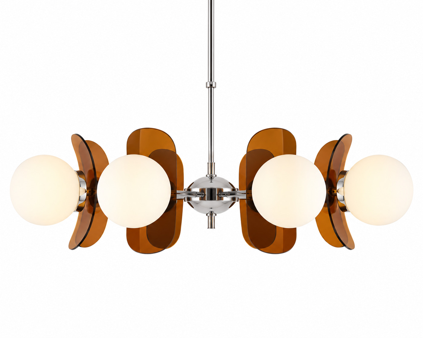 Amber Panel Globe Linear Chandelier