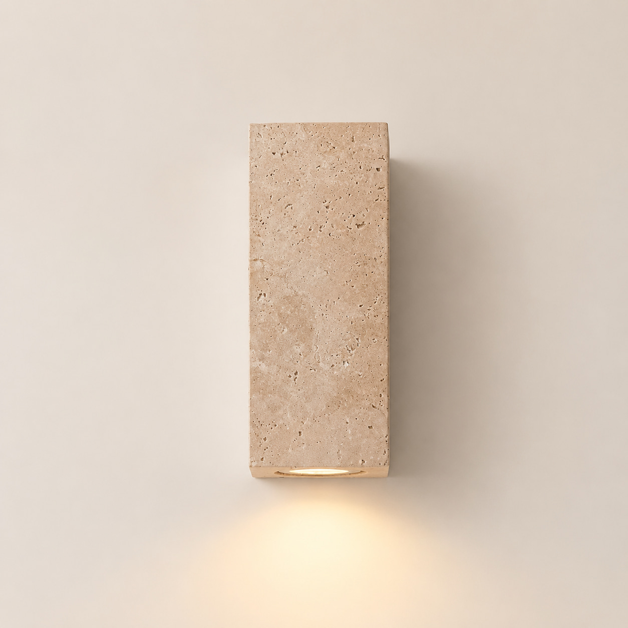 Vertical Travertine Up & Down Wall Sconce