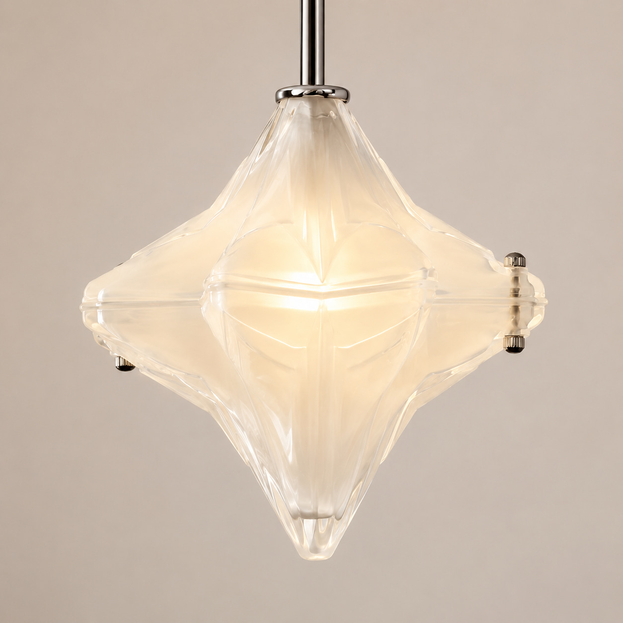 Diamond Faceted Glass Pendant Light