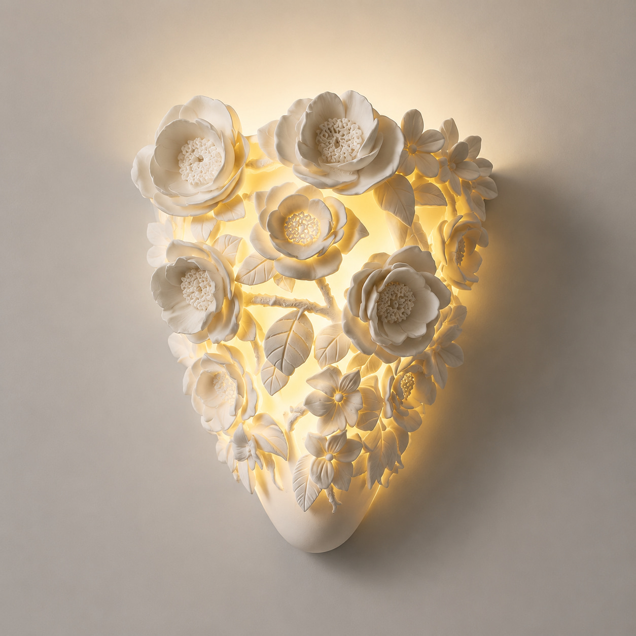 Sculpted Plum Blossom Wall Sconce