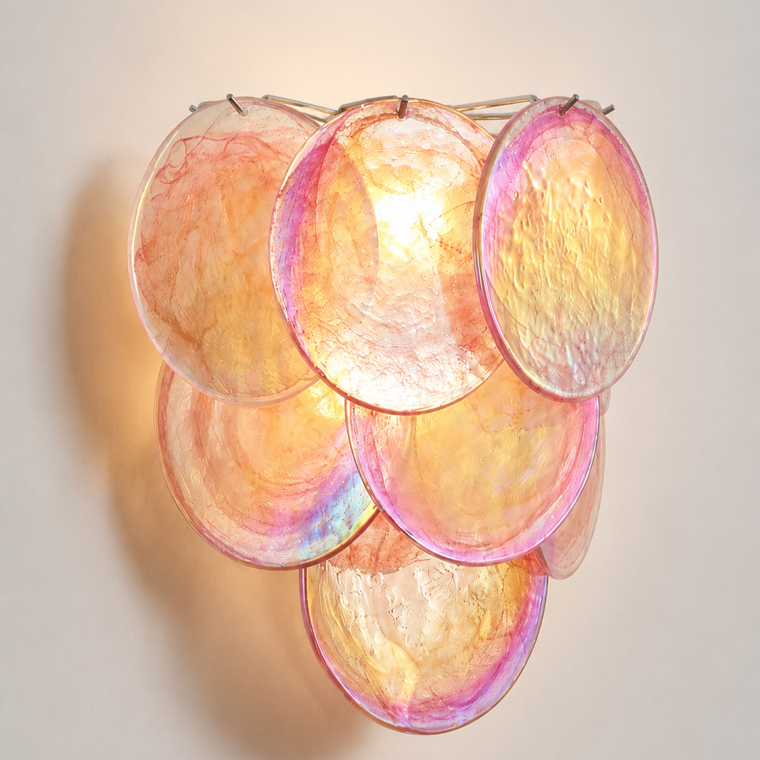 Iridescent Stacked Glass Wall Sconce