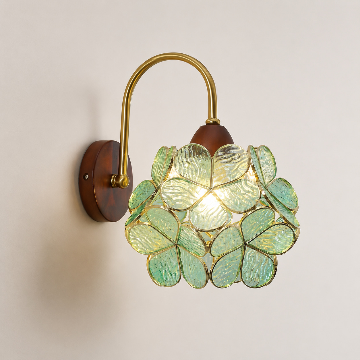 Retro Floral Glass Wall Sconce