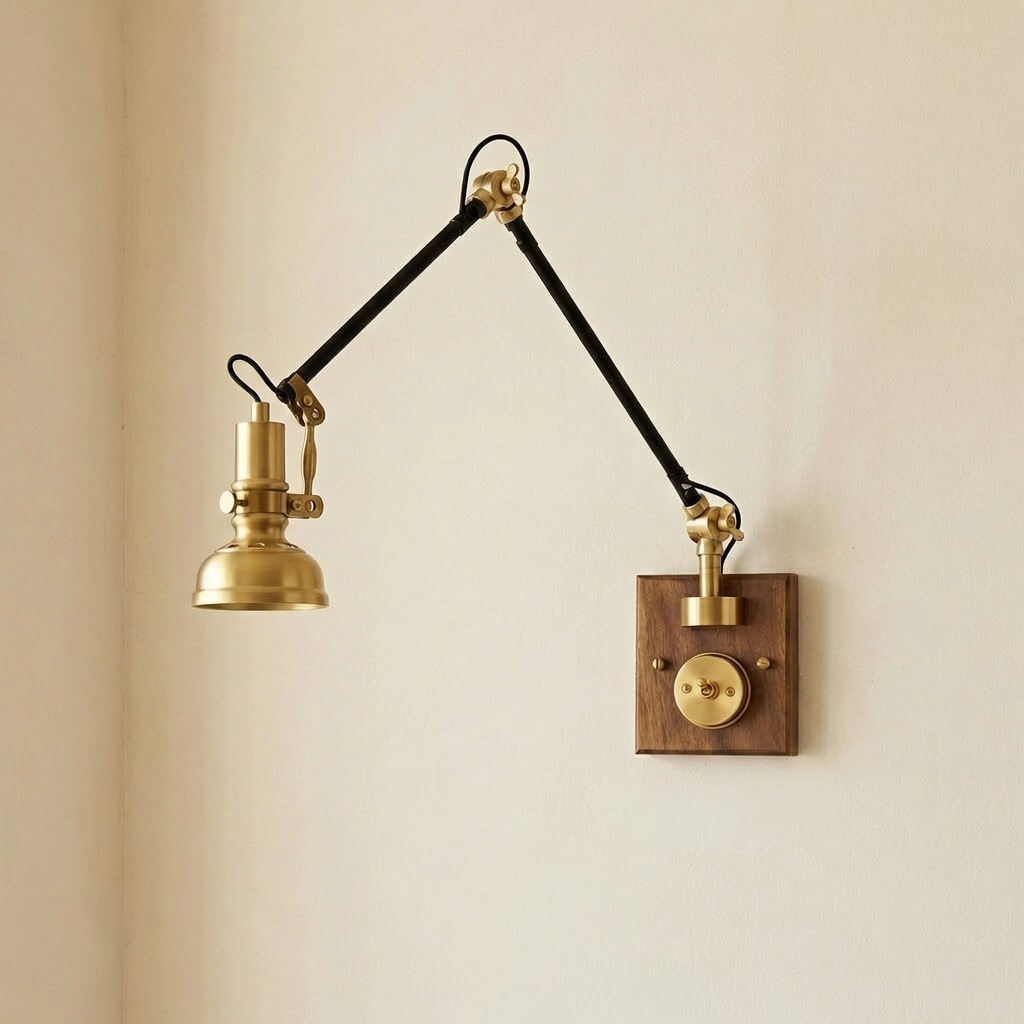 Vintage Brass Articulated Wall Sconce
