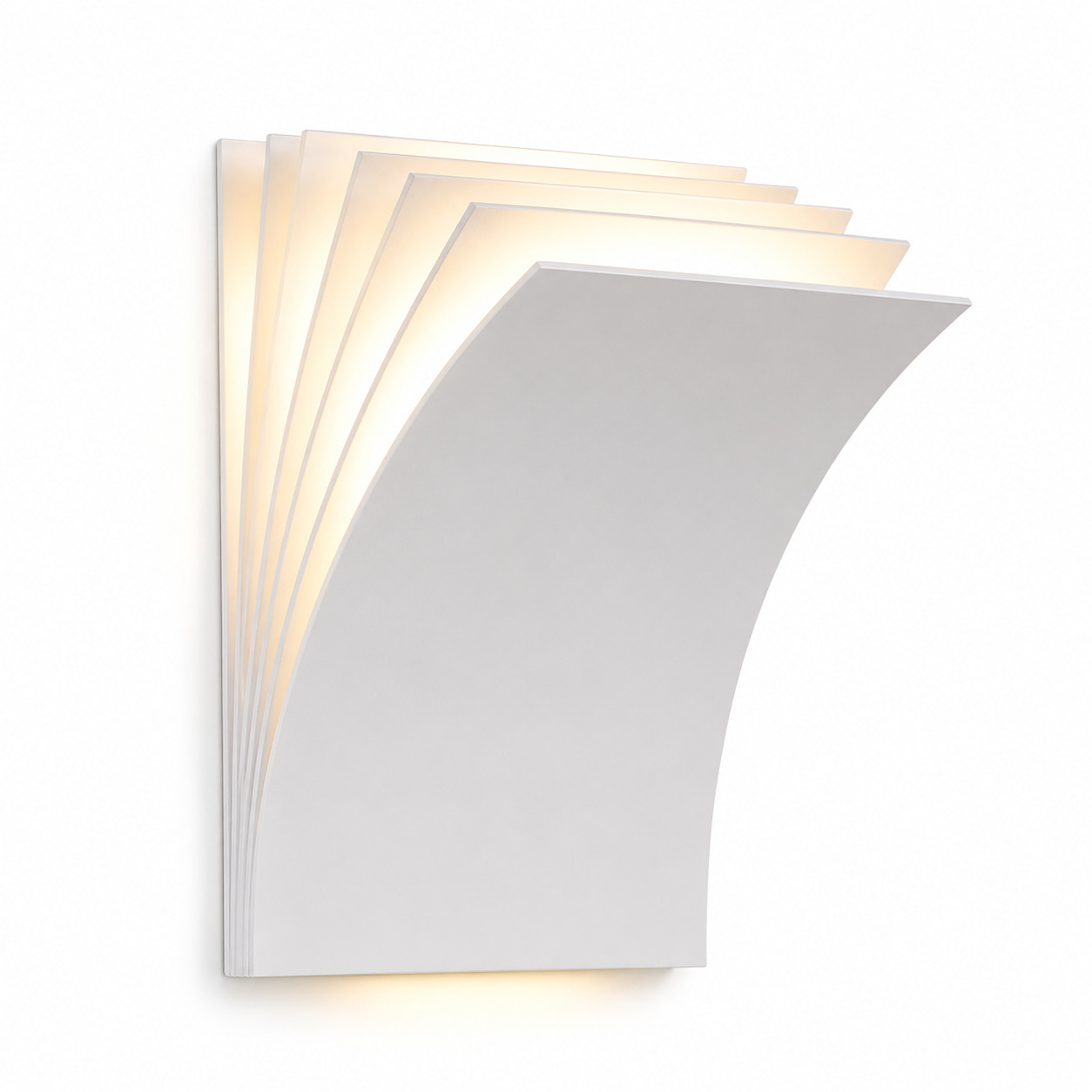 Stacked Curved Gypsum Wall Sconce