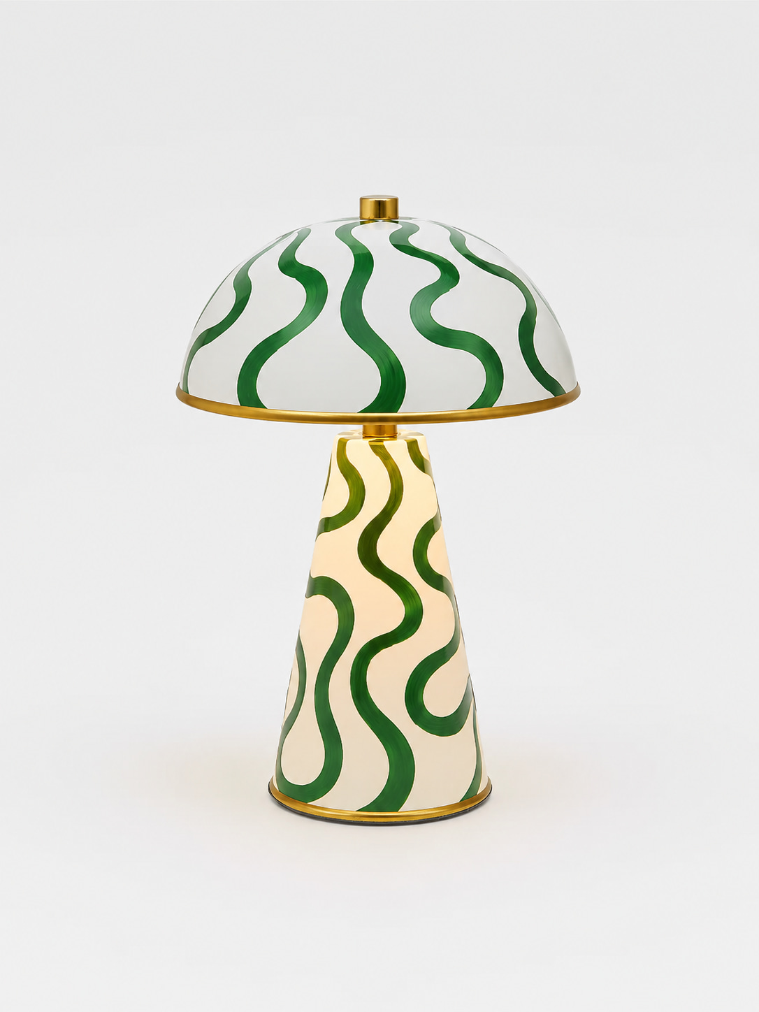 Green Wavy Cone Mushroom Table Lamp