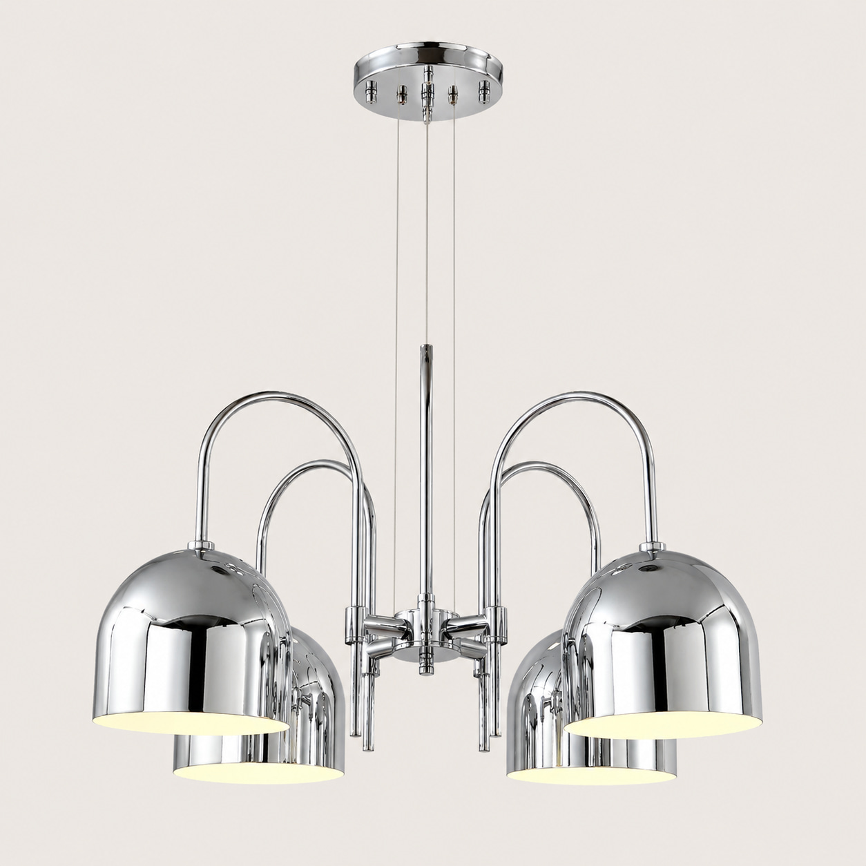 4-light Chrome Dome Chandelier