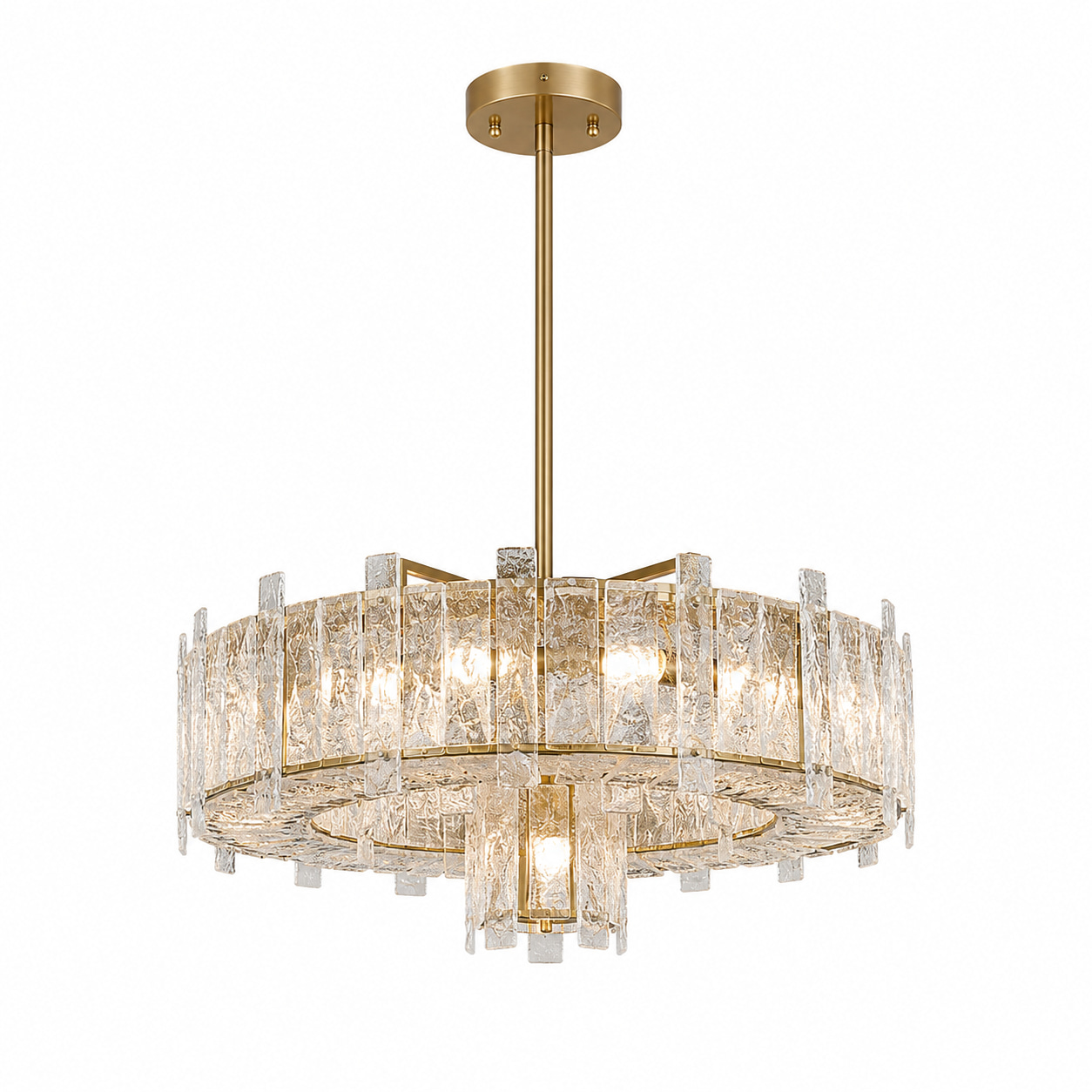 Crackled Glass Round Chandelier