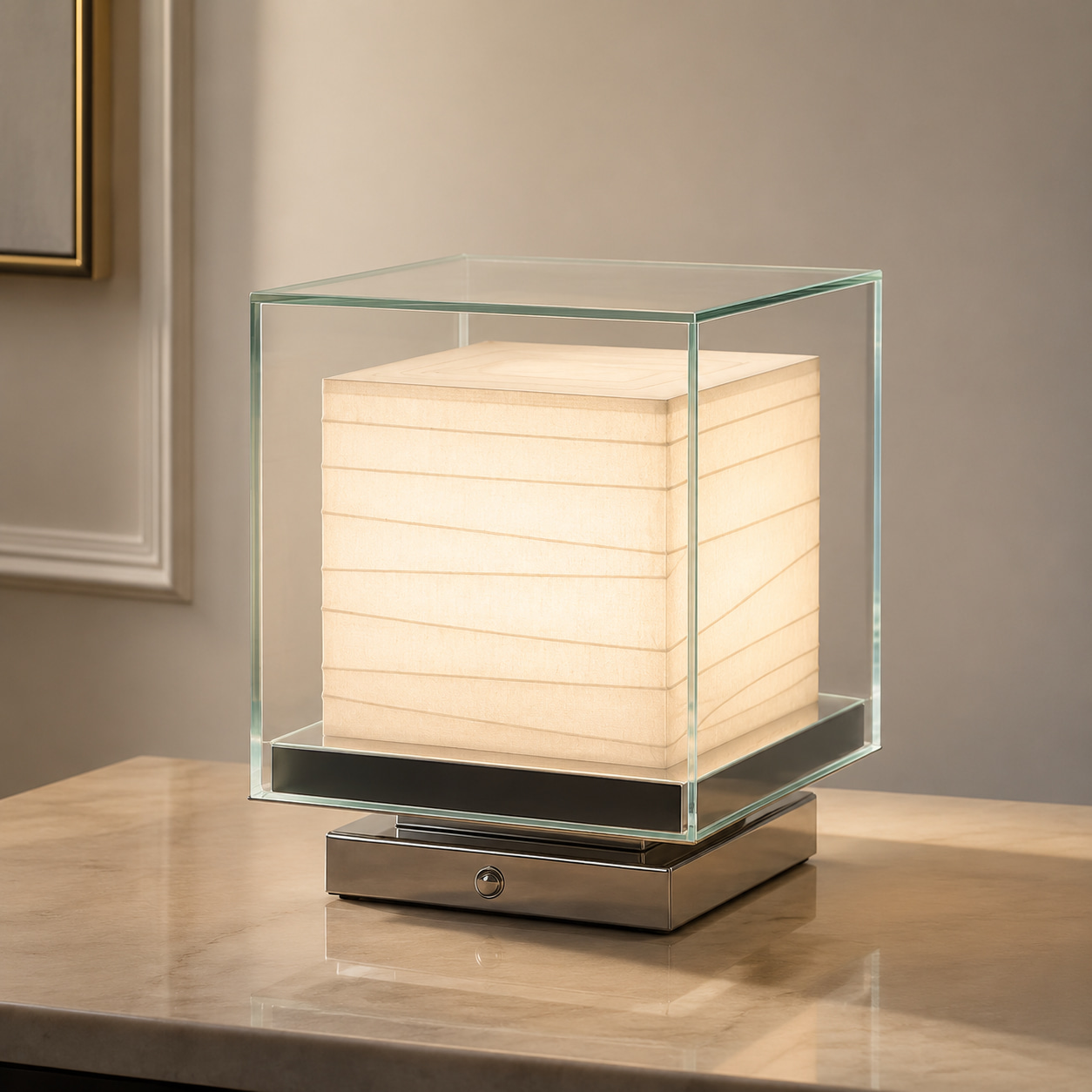 Cube Paper Shade Table Lamp