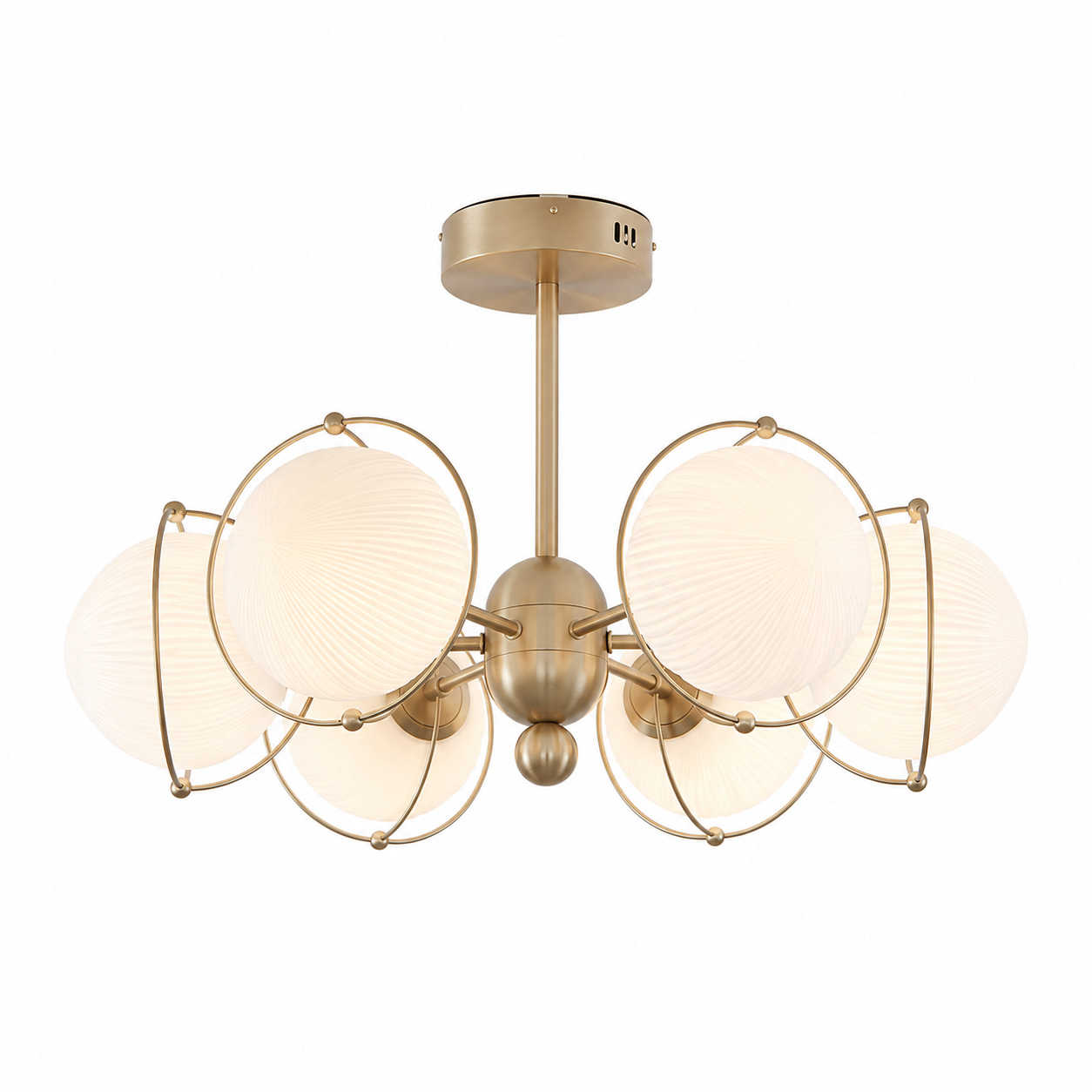 Star Ring Ribbed Glass Ceiling Chandelier