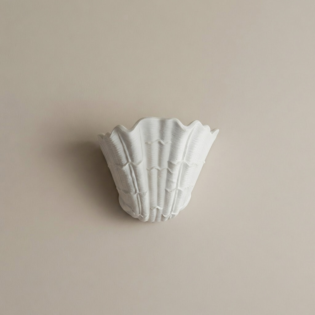 Fluted Shell Gypsum Wall Sconce