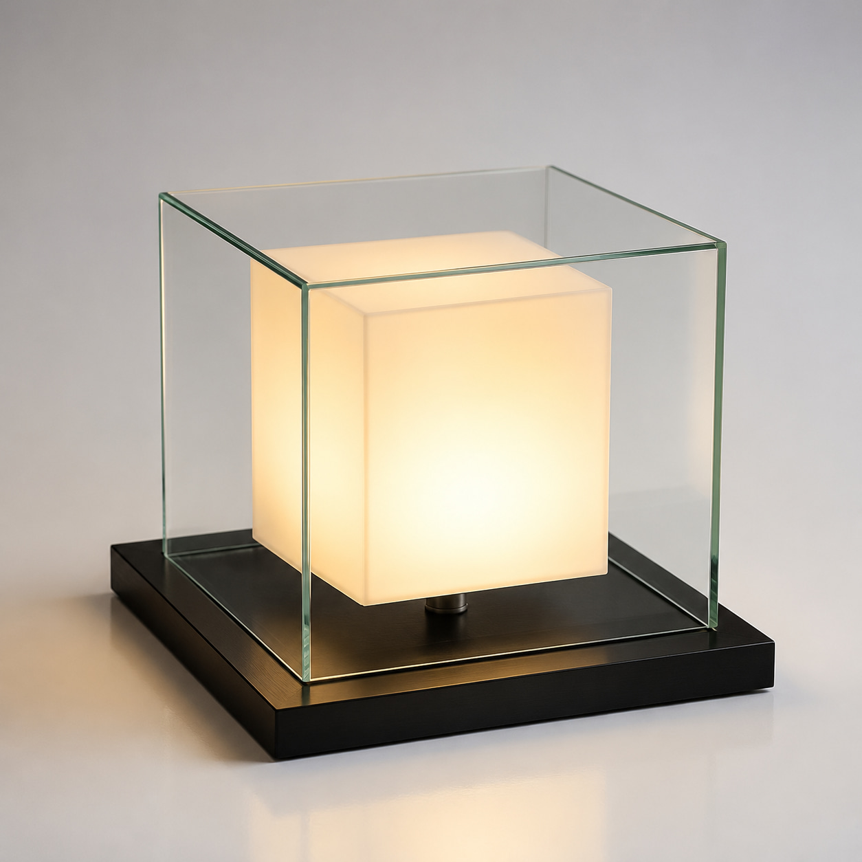 Glass Frame Cube Table Lamp