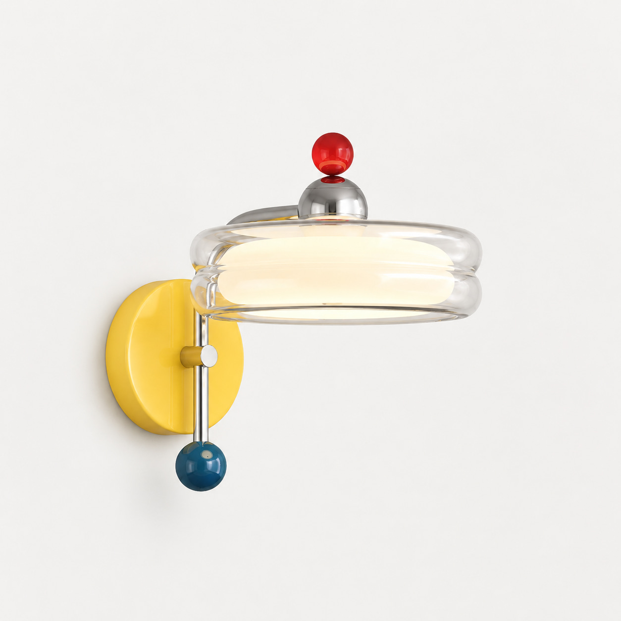 Yellow Base Colored Bead Horizontal Glass Wall Sconce