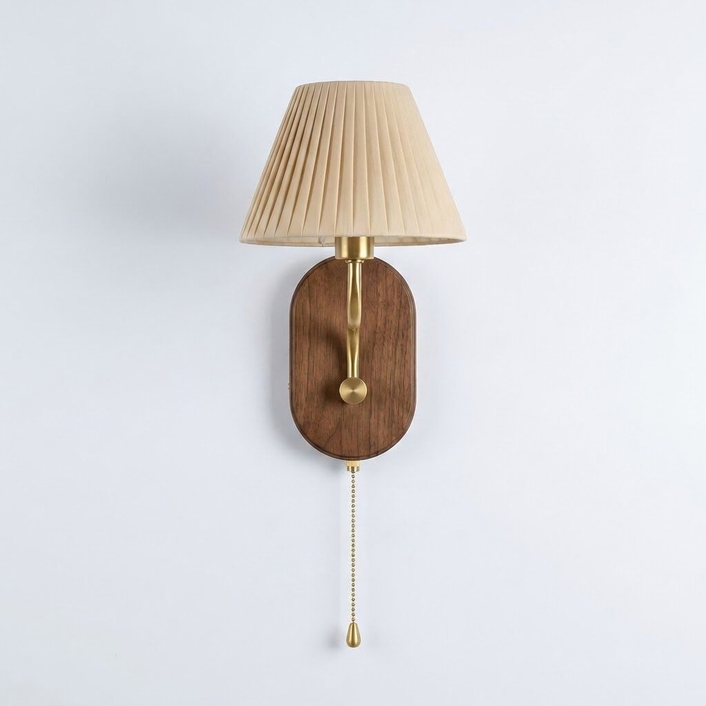 Pull-cord Fabric Wall Sconce