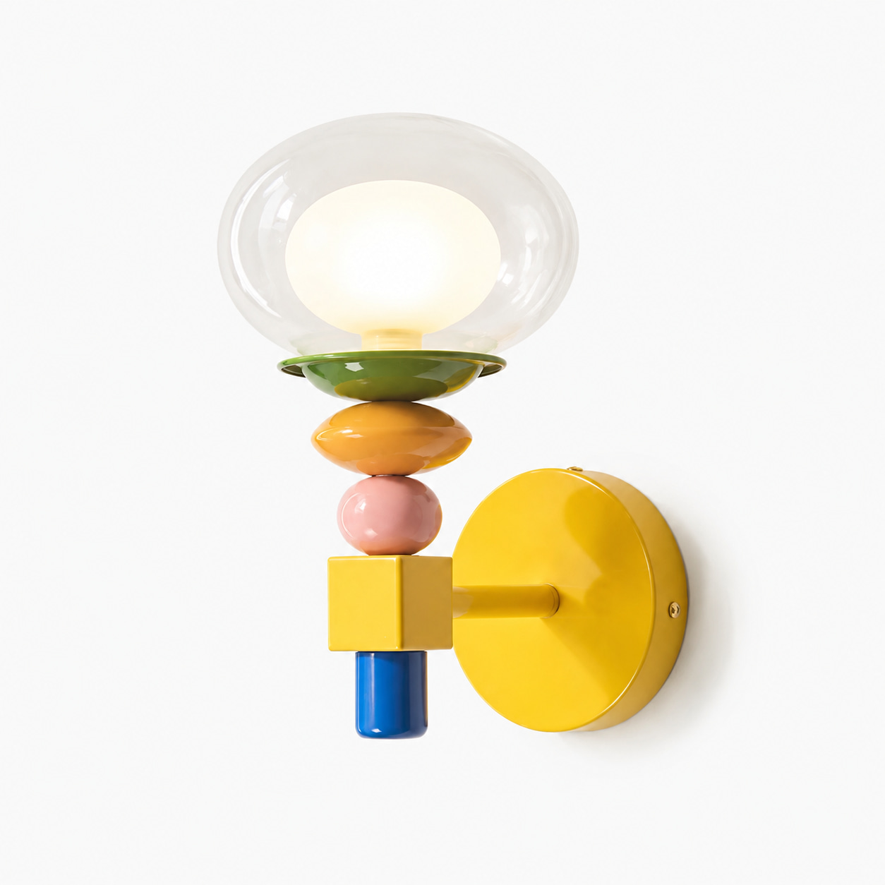 Colorful Geometric Glass Wall Sconce