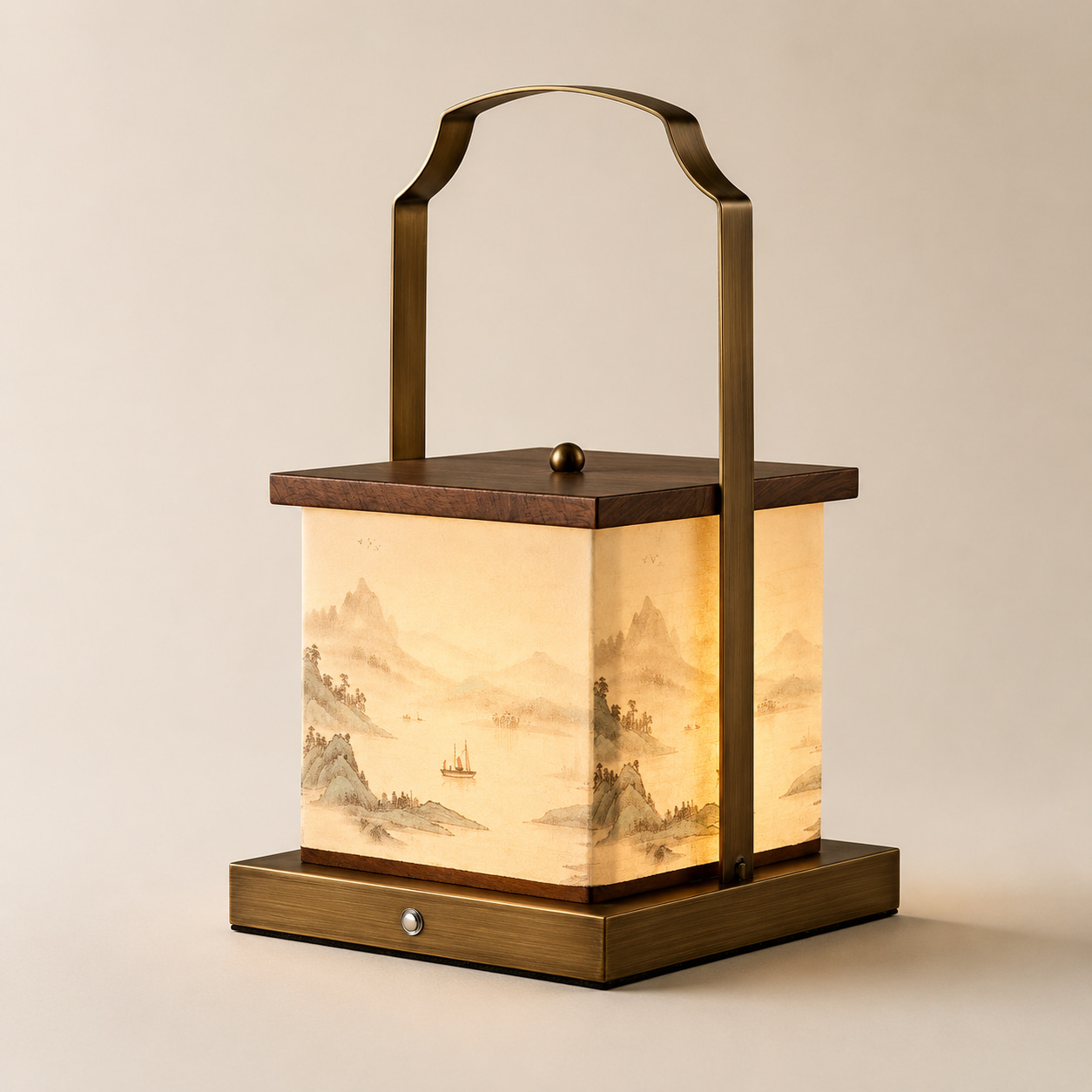 Landscape Bamboo Portable Table Lamp