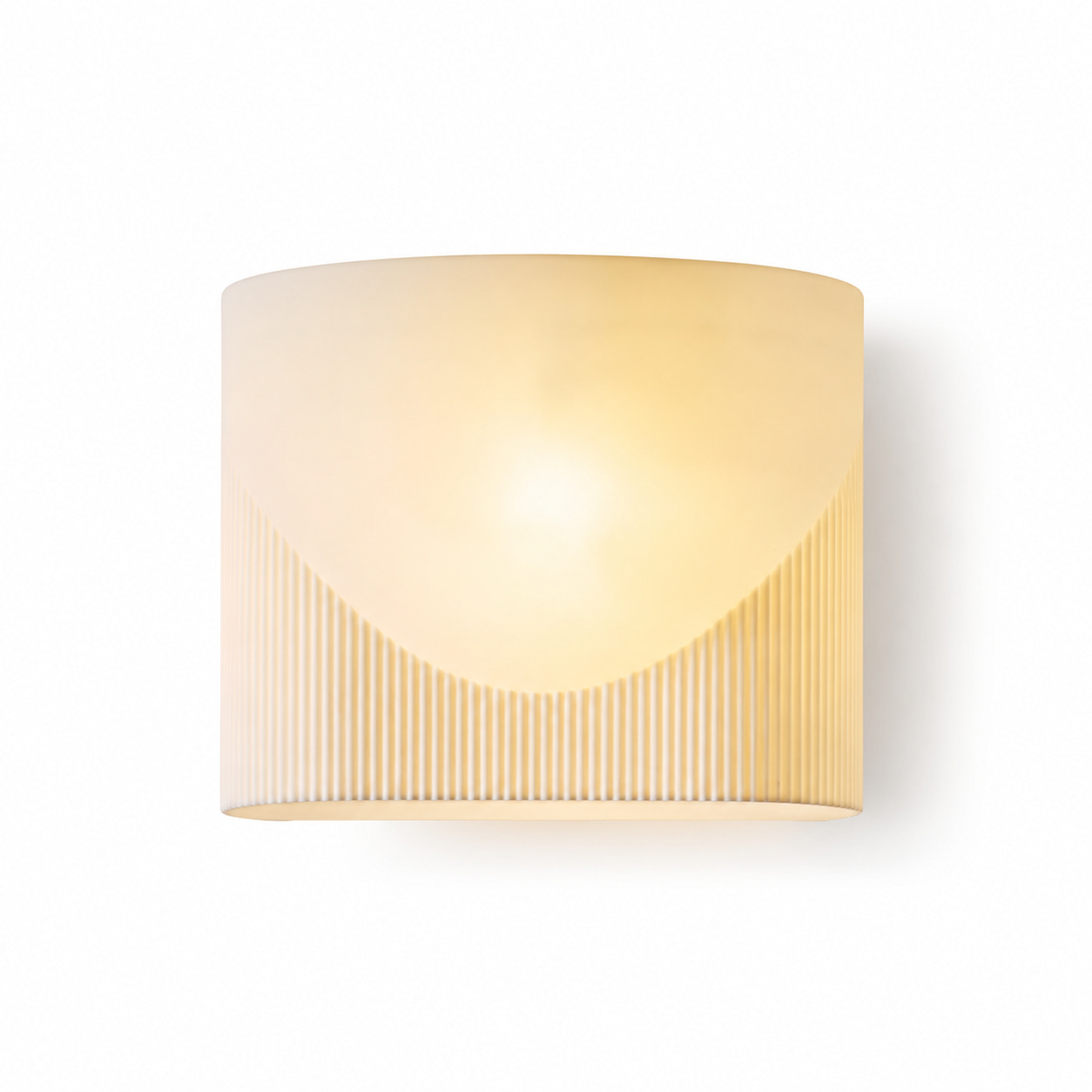 Ribbed Opal Curve Wall Sconce