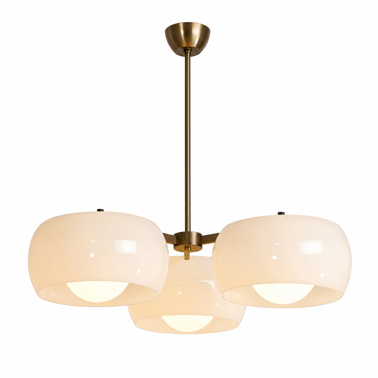 Three-Light Opal Dome Chandelier