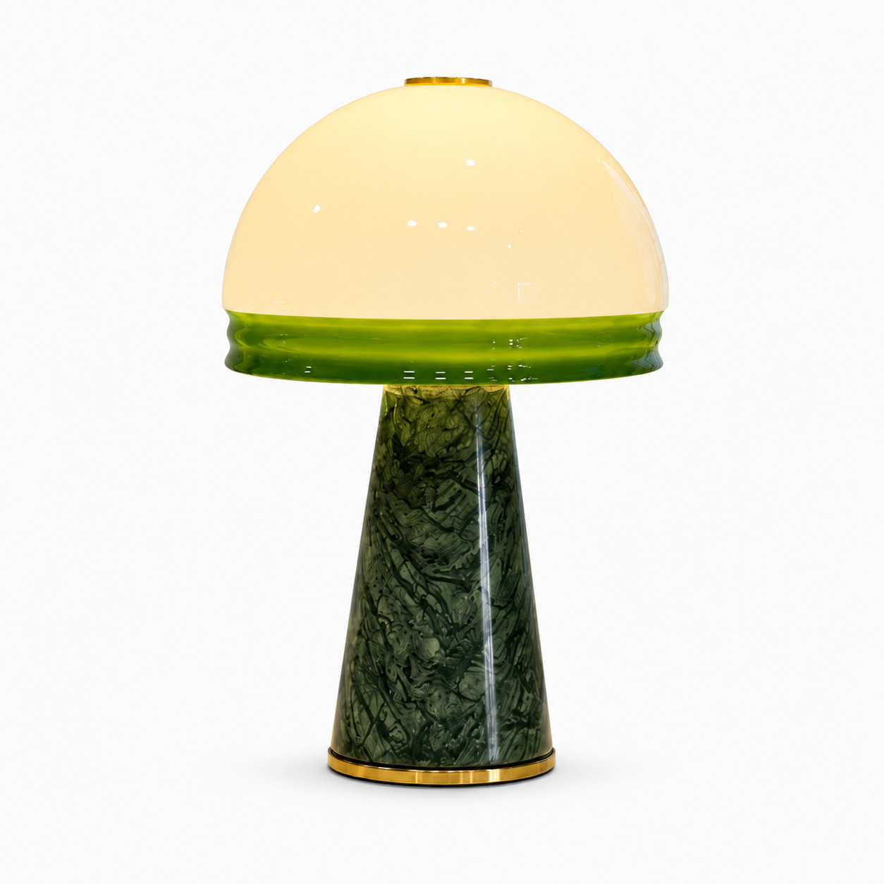 Opal Dome Table Lamp in Deep Green