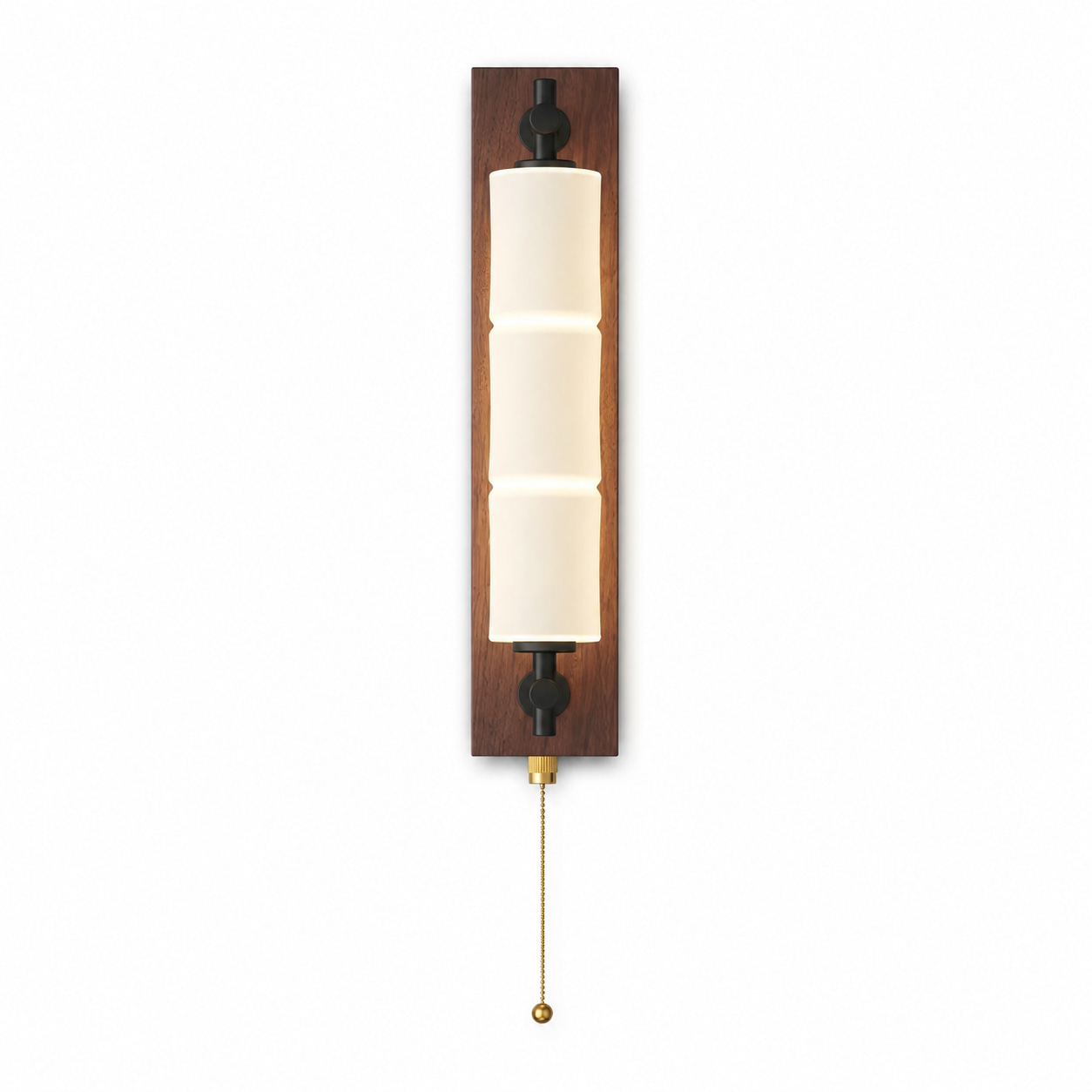 Wood Backplate Pull-Chain Wall Sconce