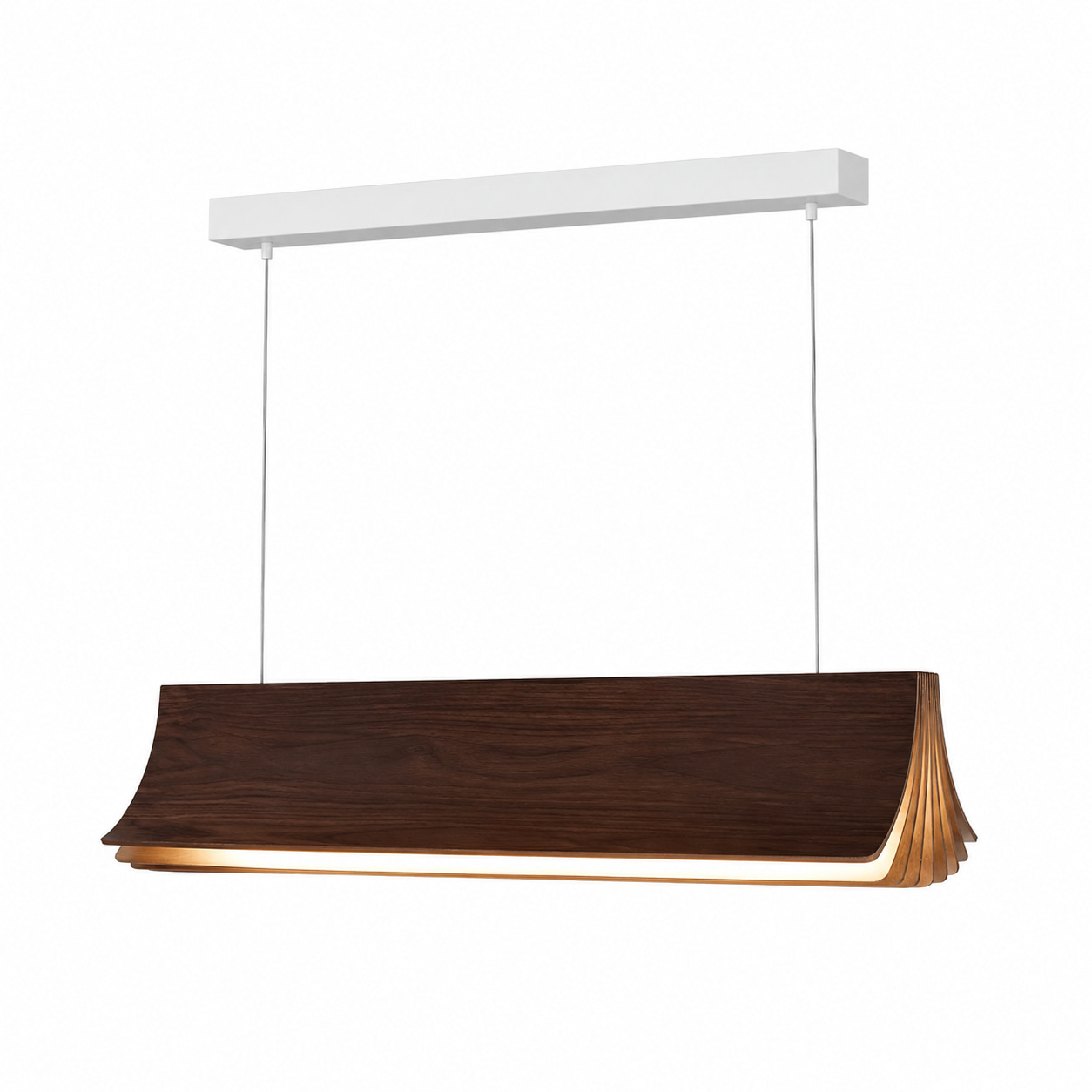 Curved Wood Linear Pendant Light