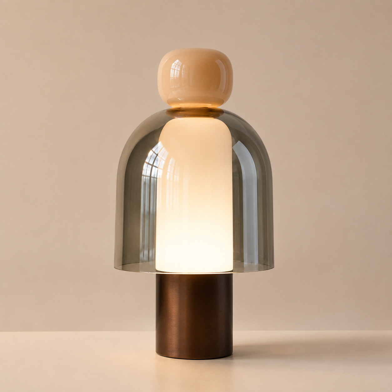 Smoked Glass Ambient Table Lamp