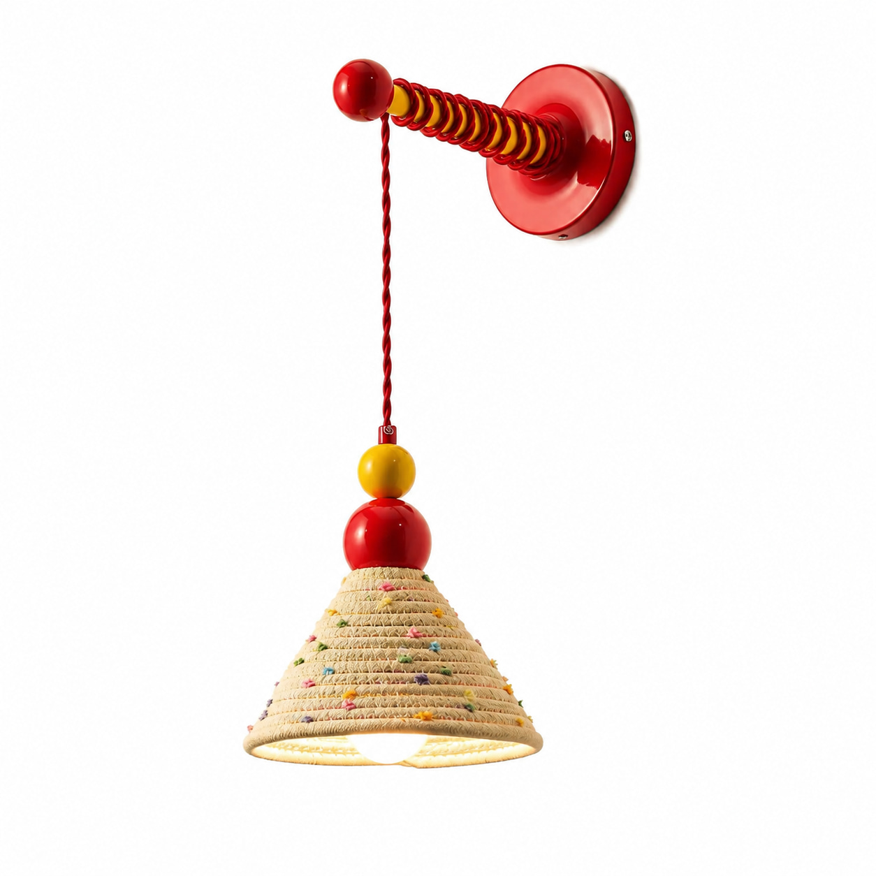 Playful Woven Shade Wall Pendant