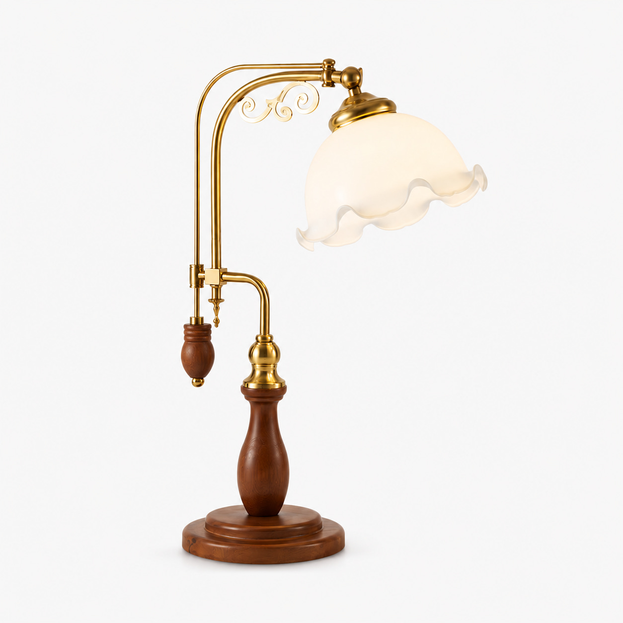 Vintage Wood Handle Table Lamp