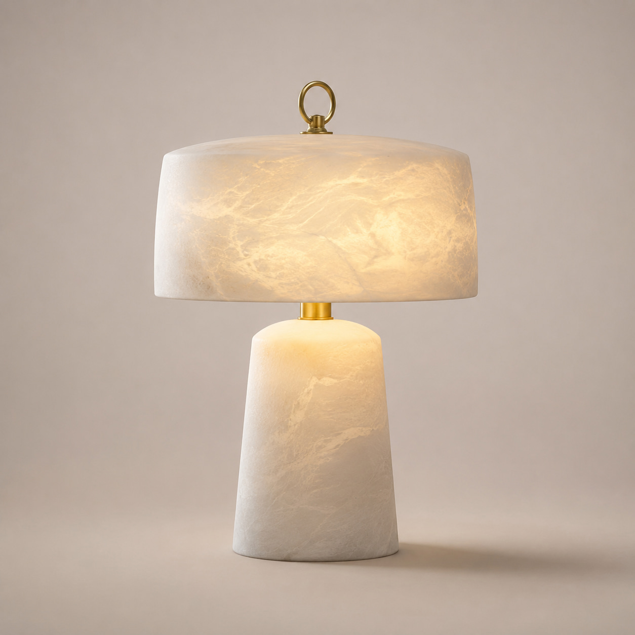 Alabaster Ring Handle Table Lamp