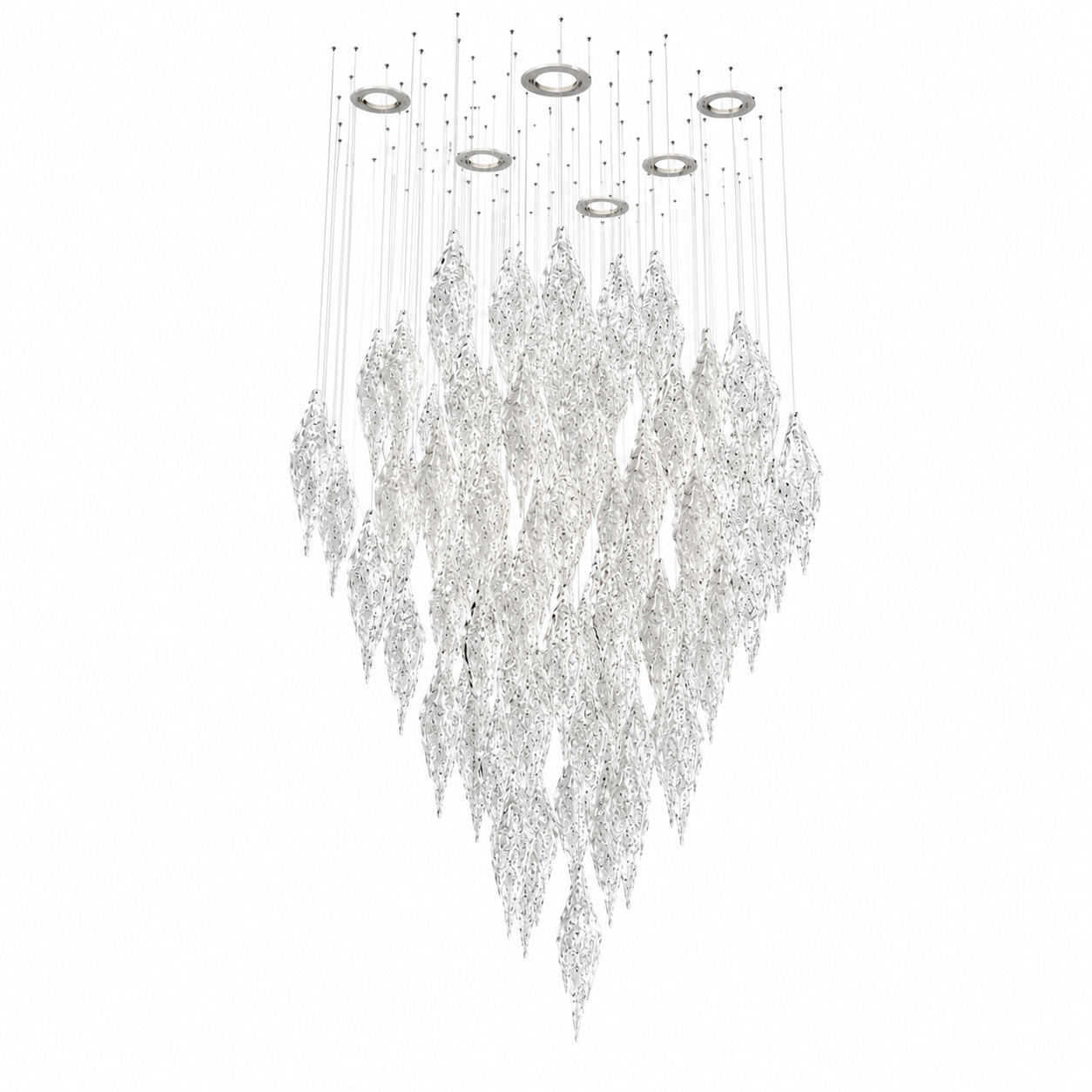 Crystal Leaf Cascade Chandelier