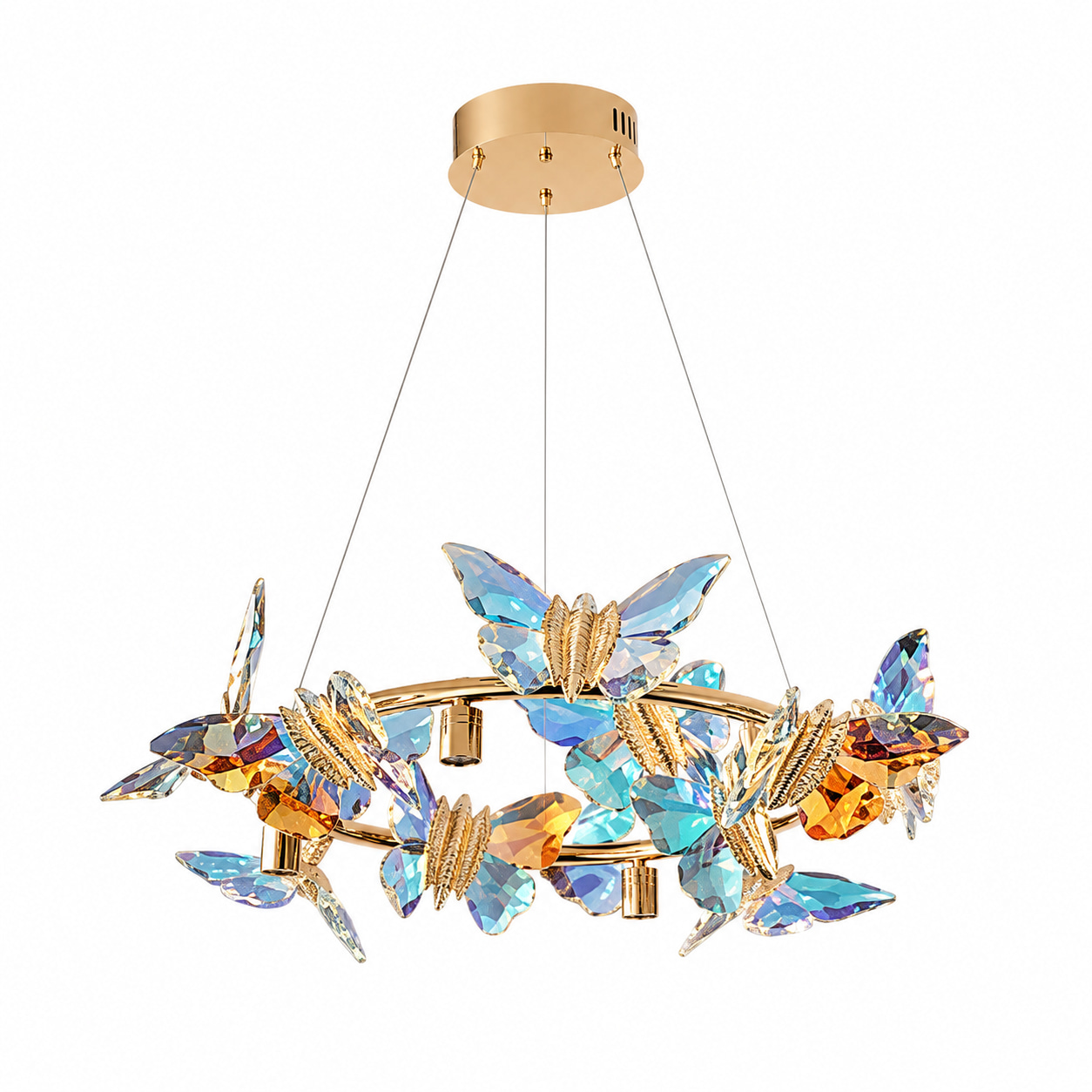 Iridescent Butterfly Crystal Chandelier