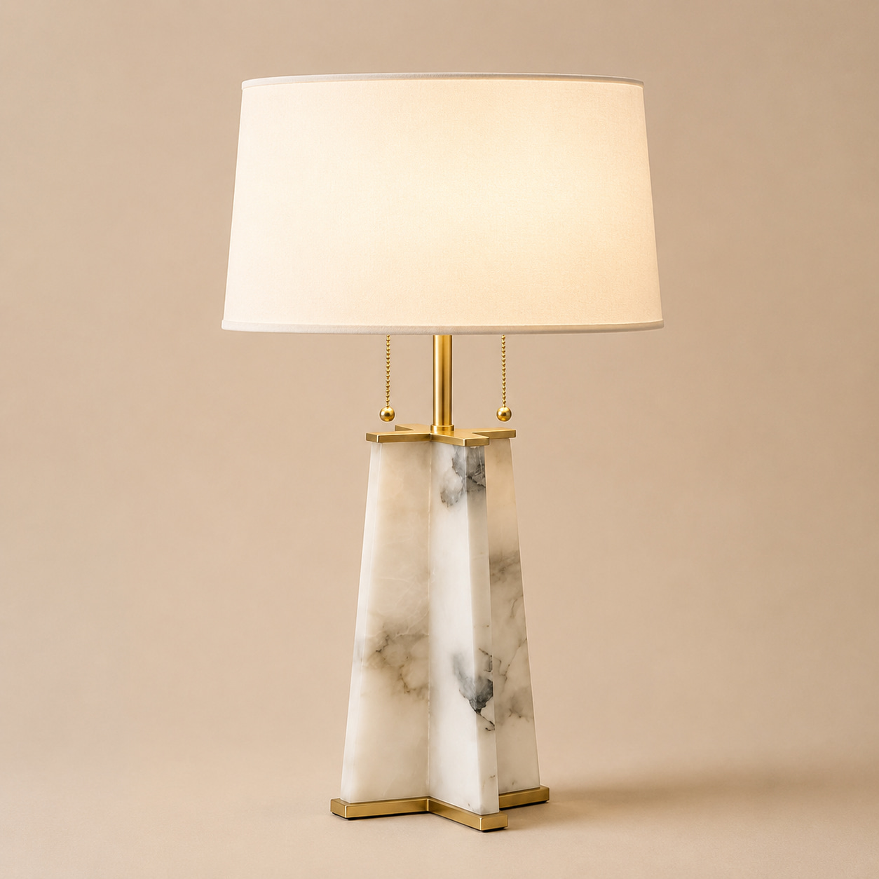Stone Vein Fabric Shade Table Lam