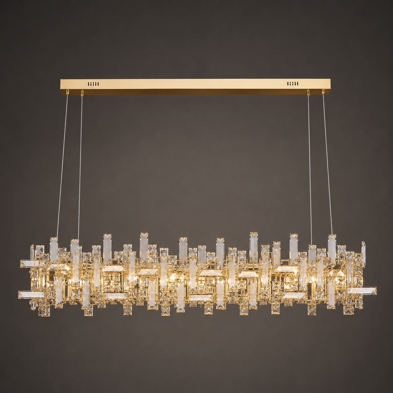 Gold Crystal Linear Chandelier