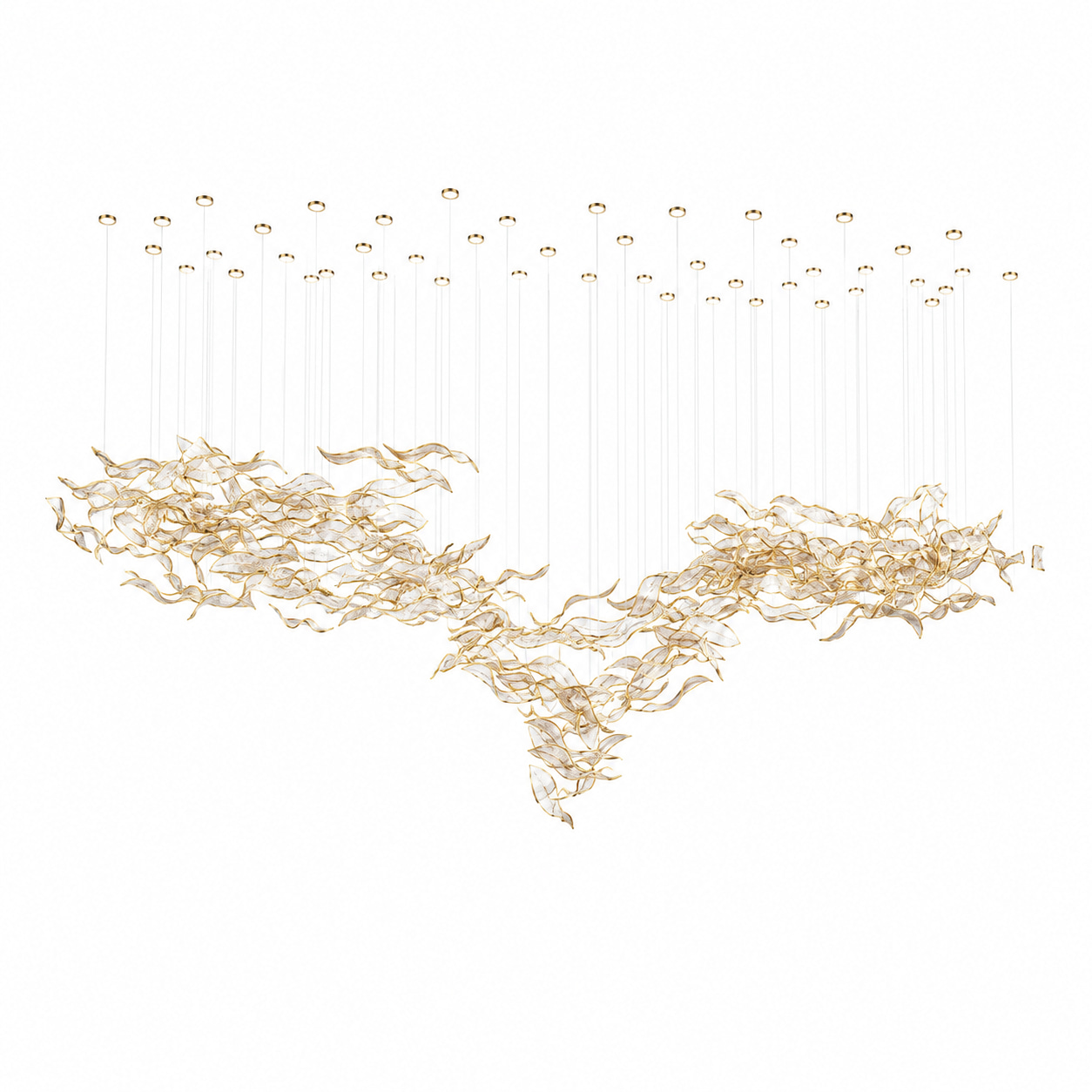 Gold Edge Glass Wave Chandelier