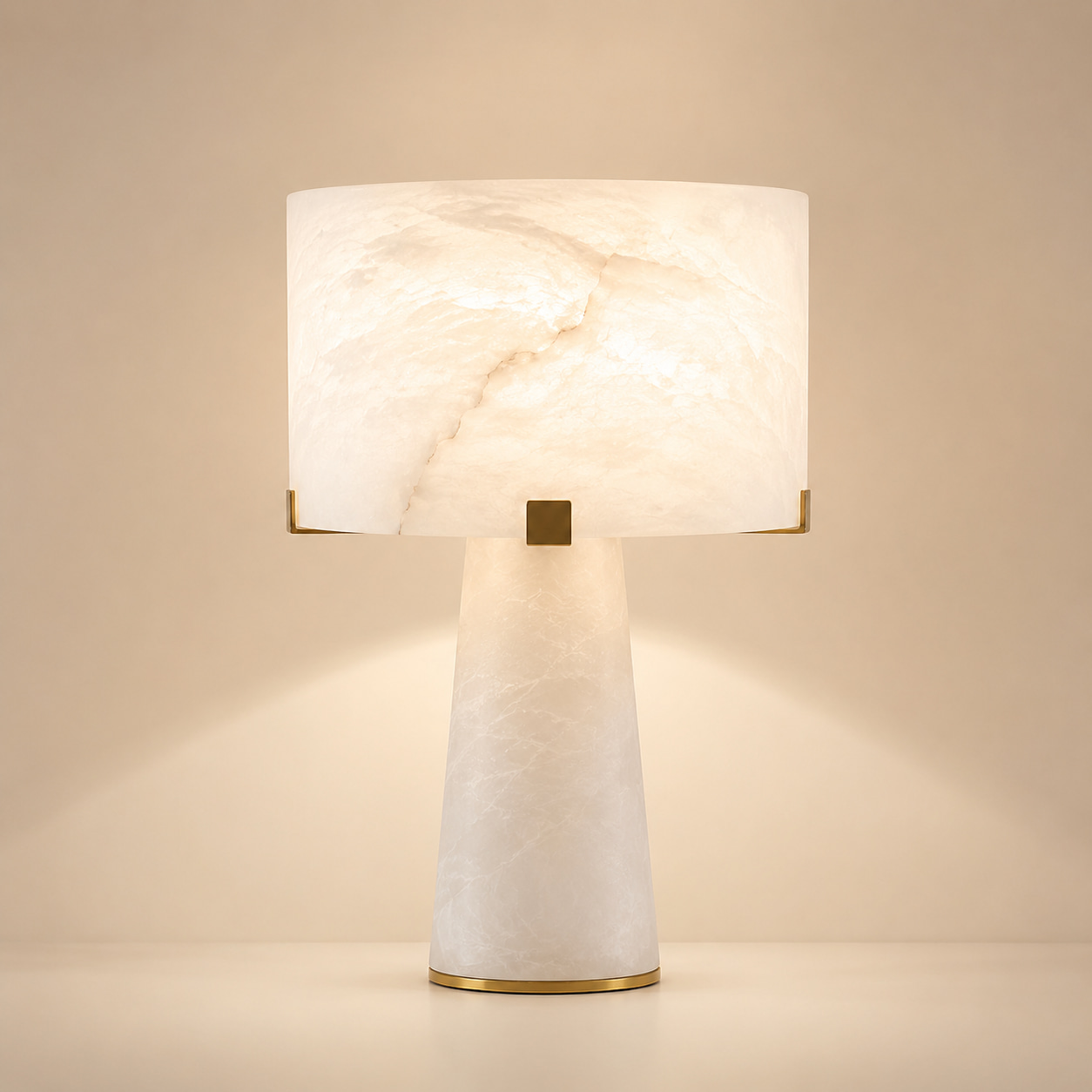 Alabaster Cylinder Table Lamp