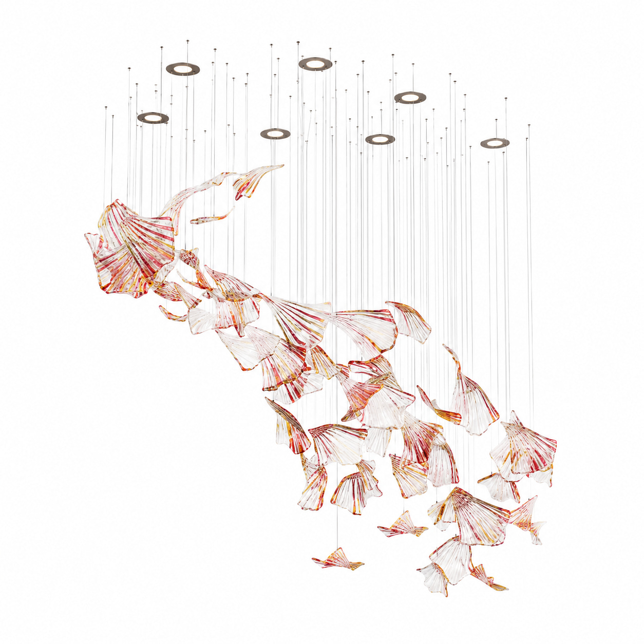 Gilded Petal Flow Chandelier