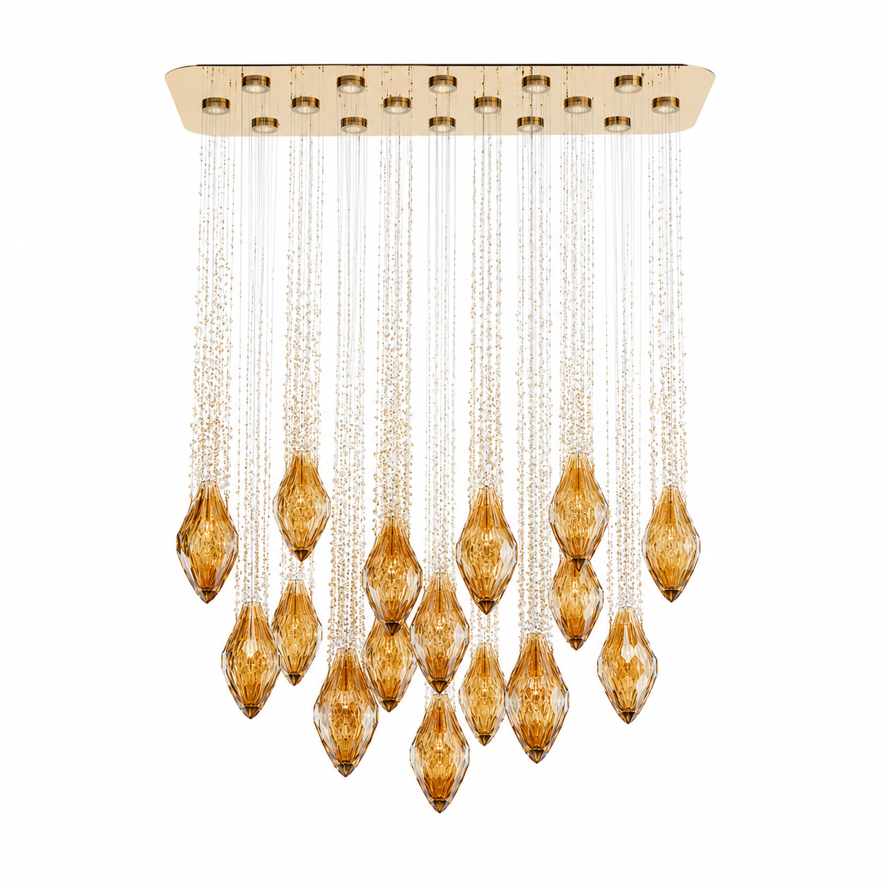 Amber Tassel Cascade Chandelier