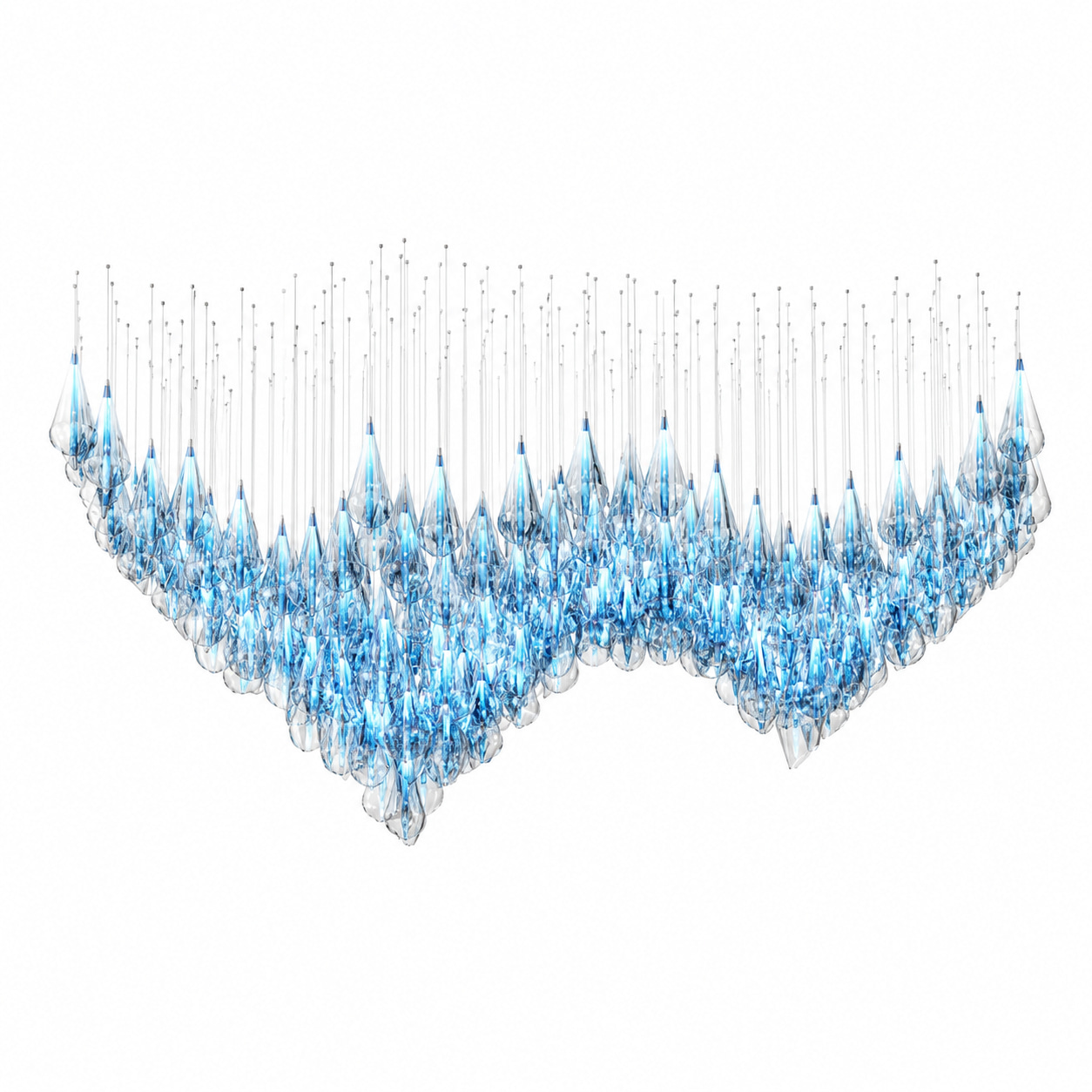 Blue Waterfall Crystal Chandelier