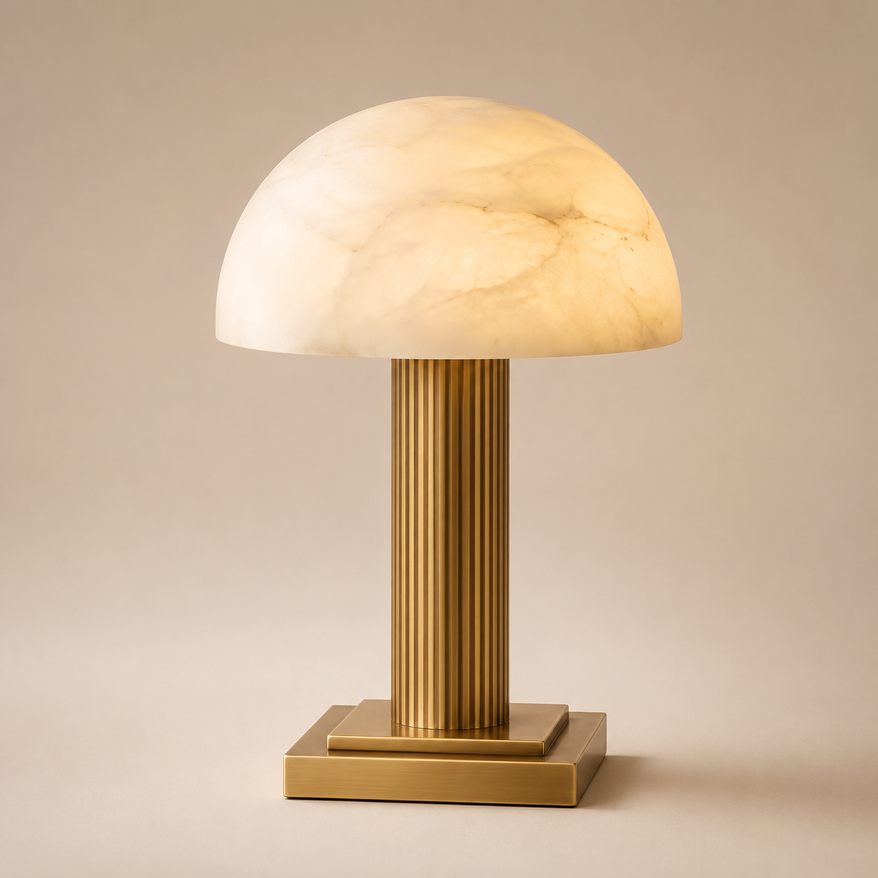 Gilded Dome Column Table Lamp