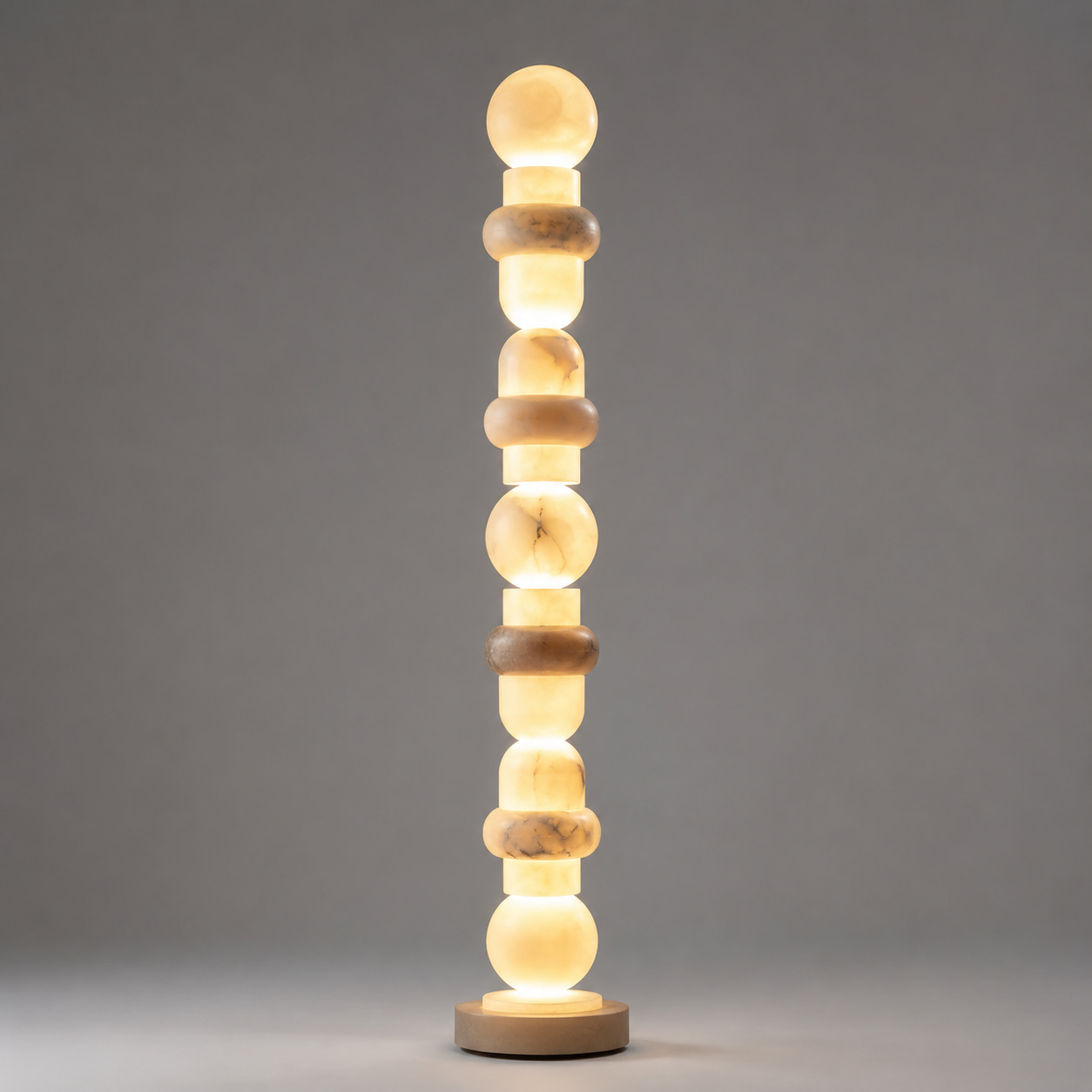 Alabaster Orb Column Floor Lamp