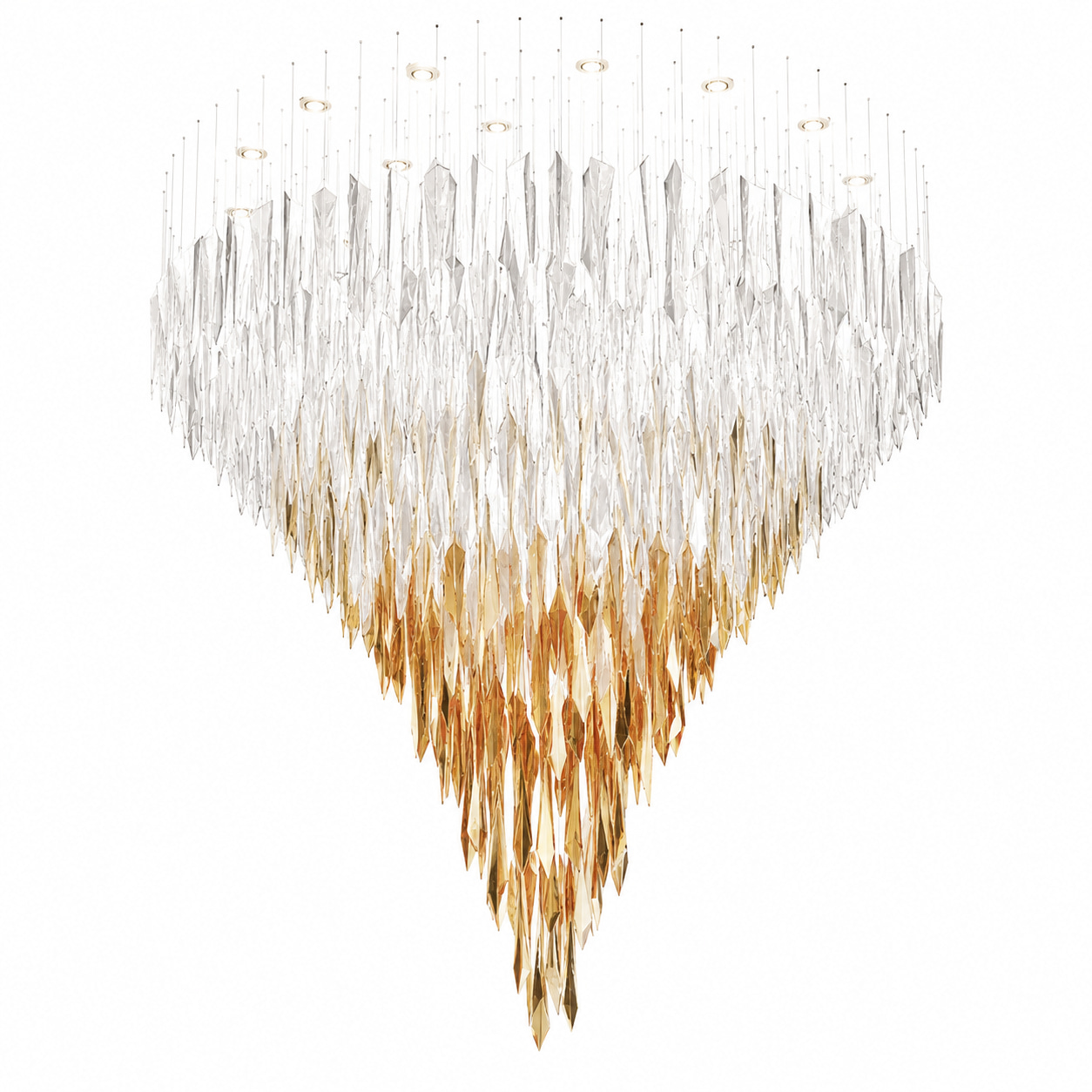 Golden Icefall Crystal Chandelier