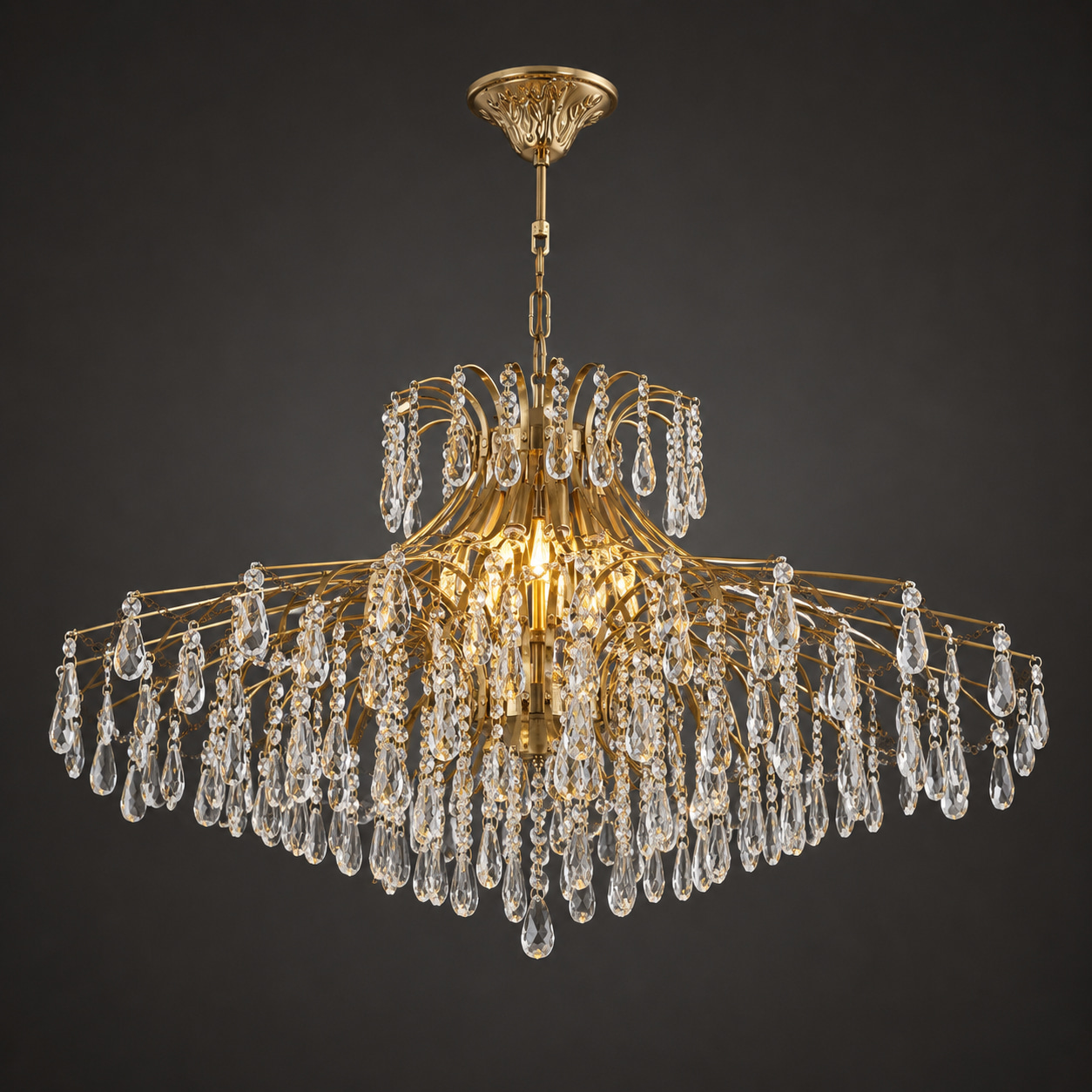 Golden Branch Crystal Chandelier