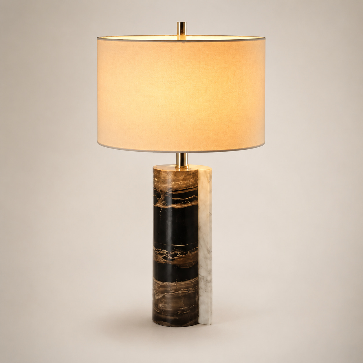 Noir & Ivory Column Table Lamp