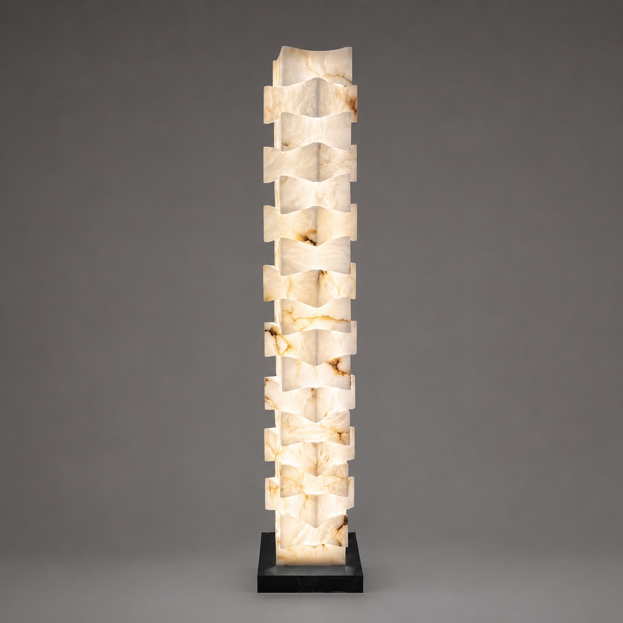 Layered Alabaster Floor Lamp