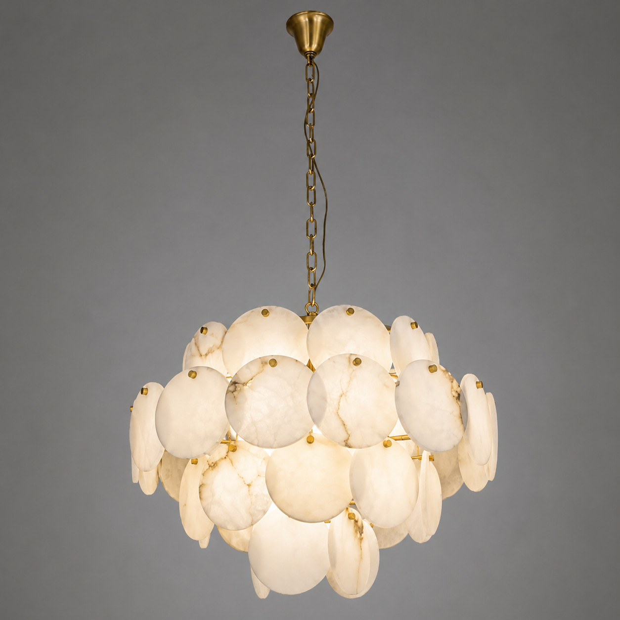 Gilded Cloud Disc Chandelier