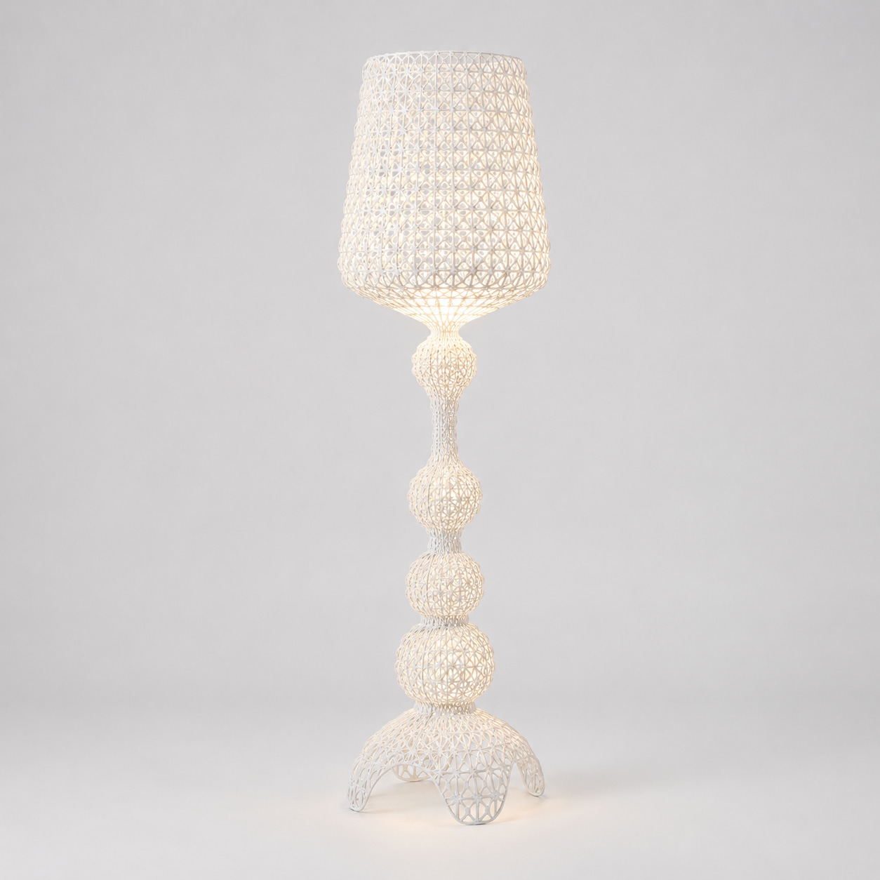 White Lattice Floor Lamp