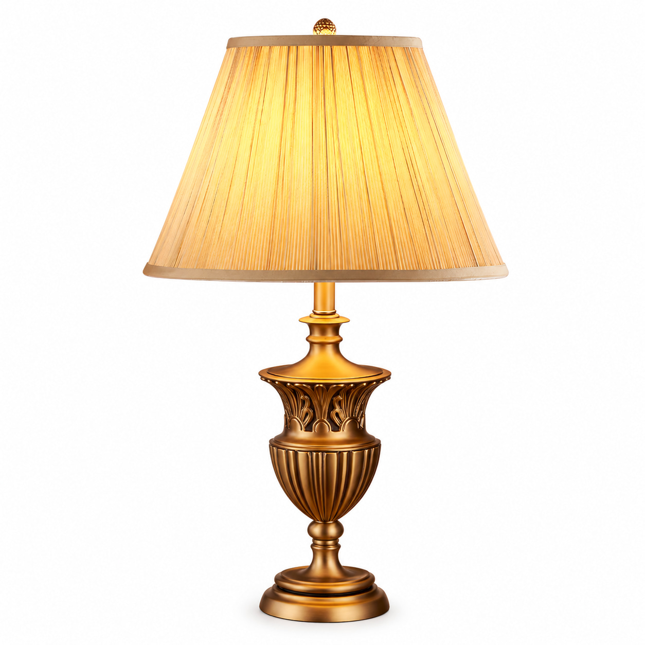 Gilded Ornate Pleated Table Lamp