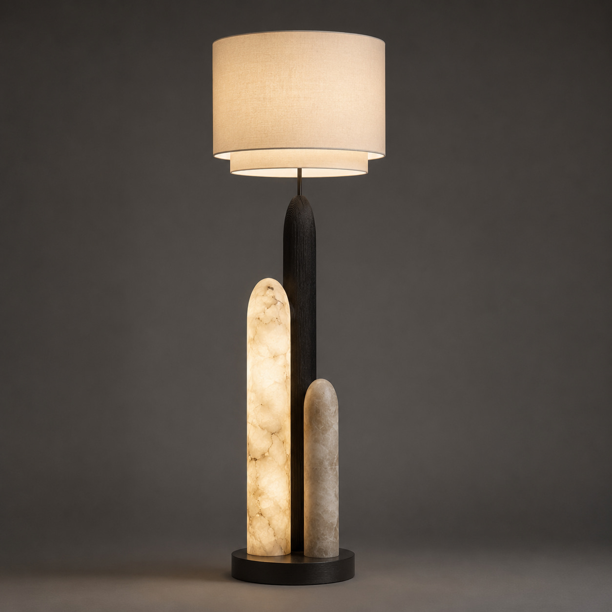 Alabaster Pillar Shade Floor Lamp