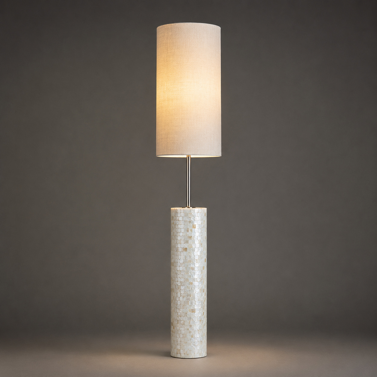 Shell Mosaic Column Floor Lamp