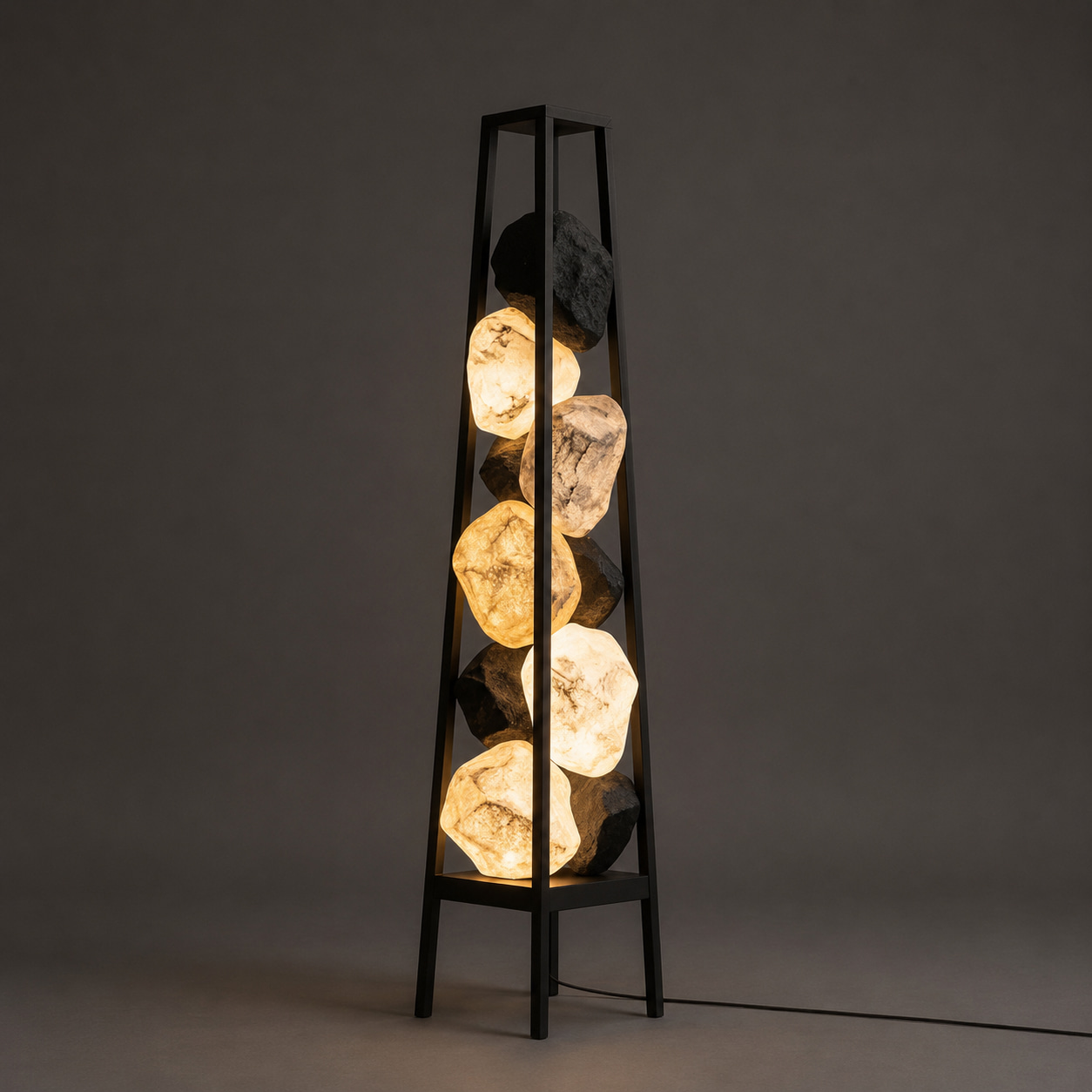 Stone Glow Tower Floor Lamp
