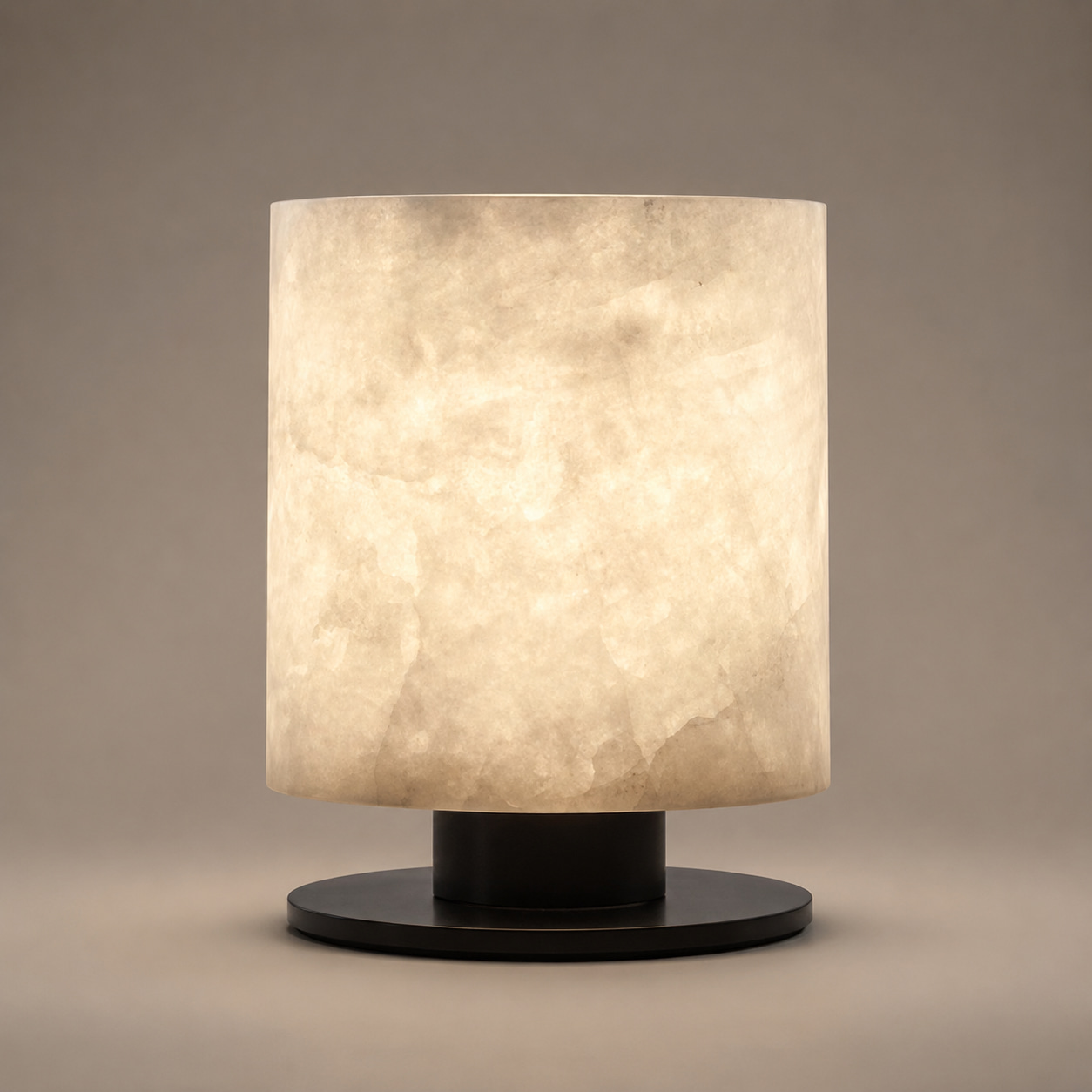 Alabaster Cylinder Table Lamp